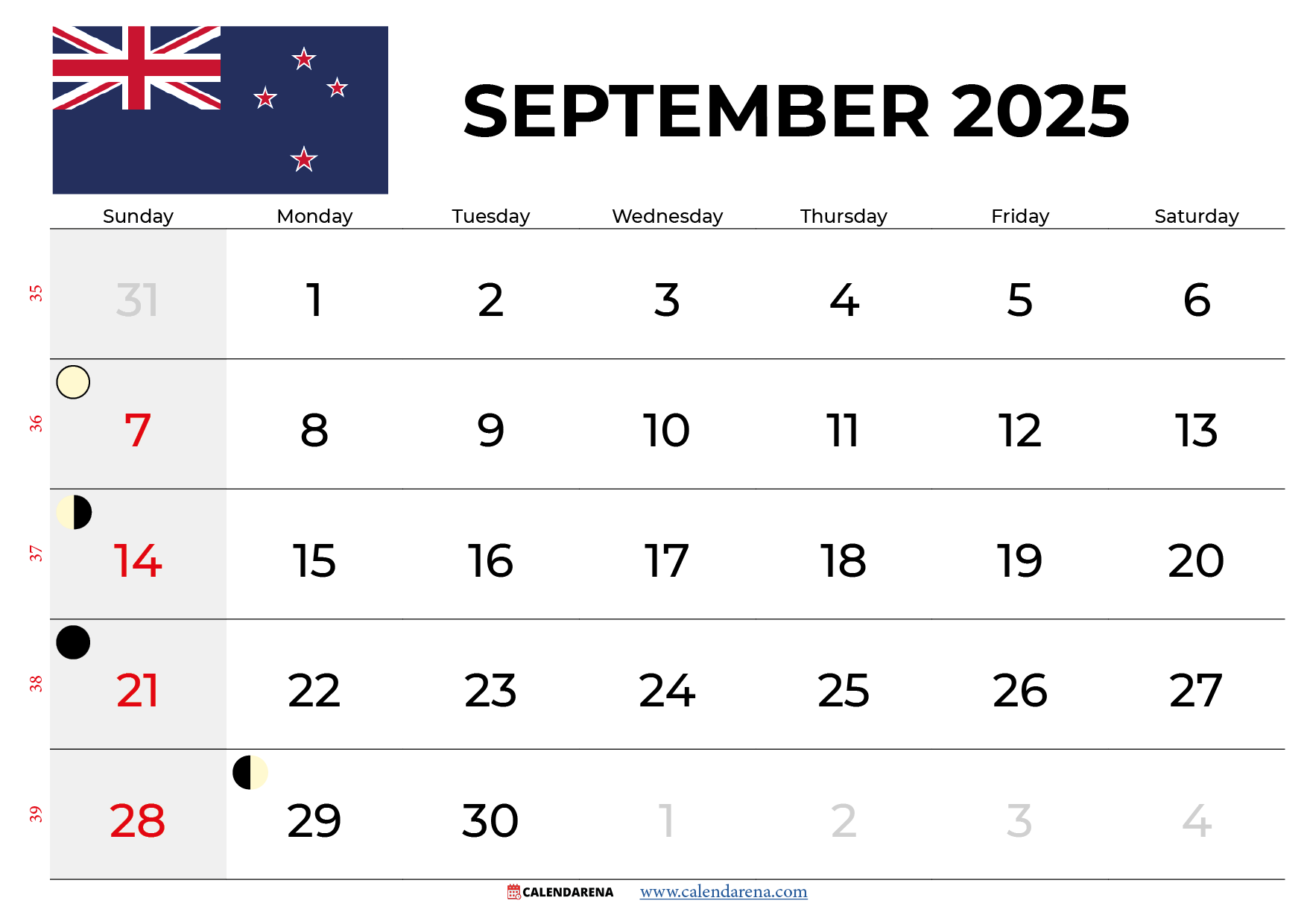 September Weather Calendar 2025