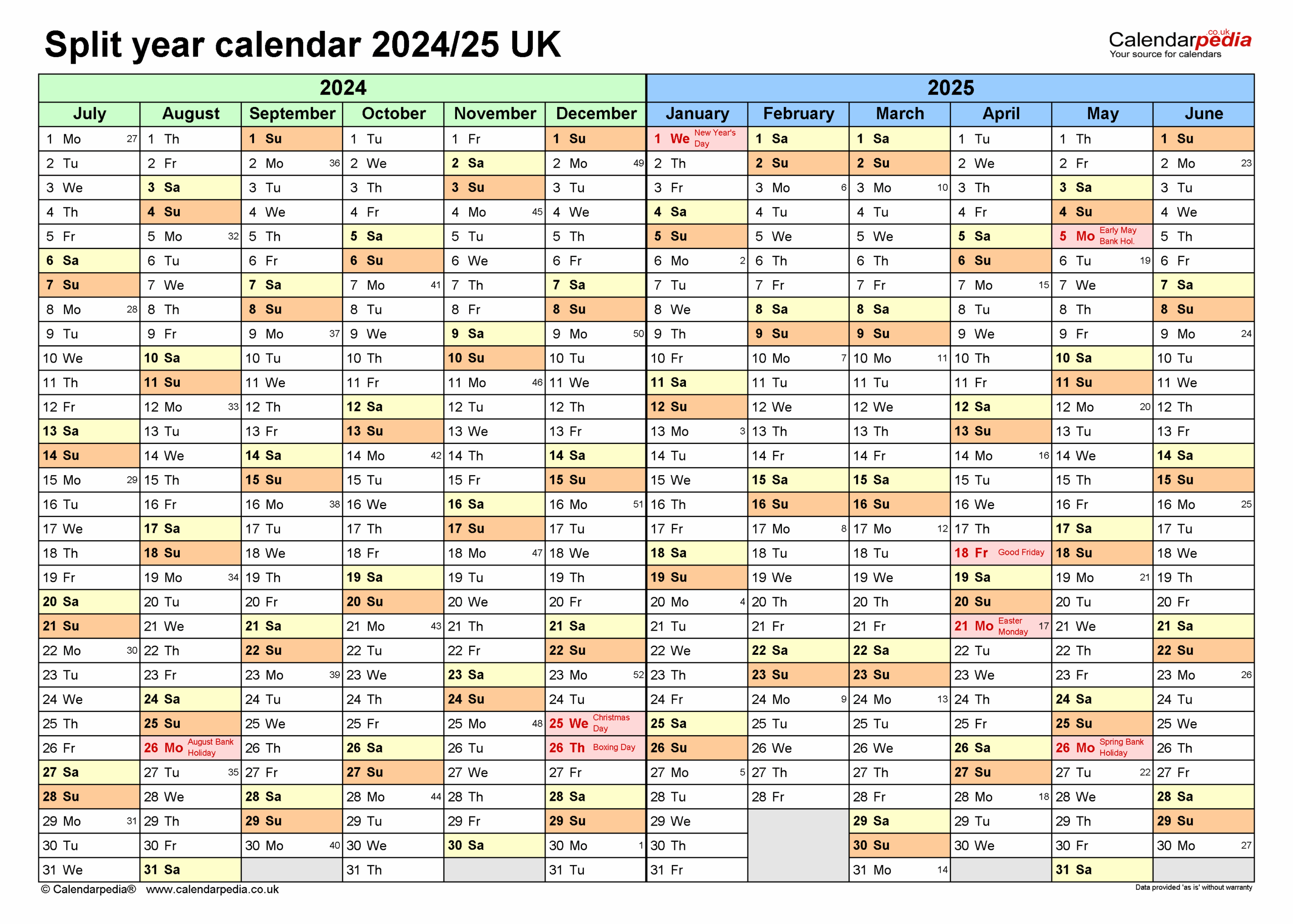 September 2023 To July 2025 Calendar