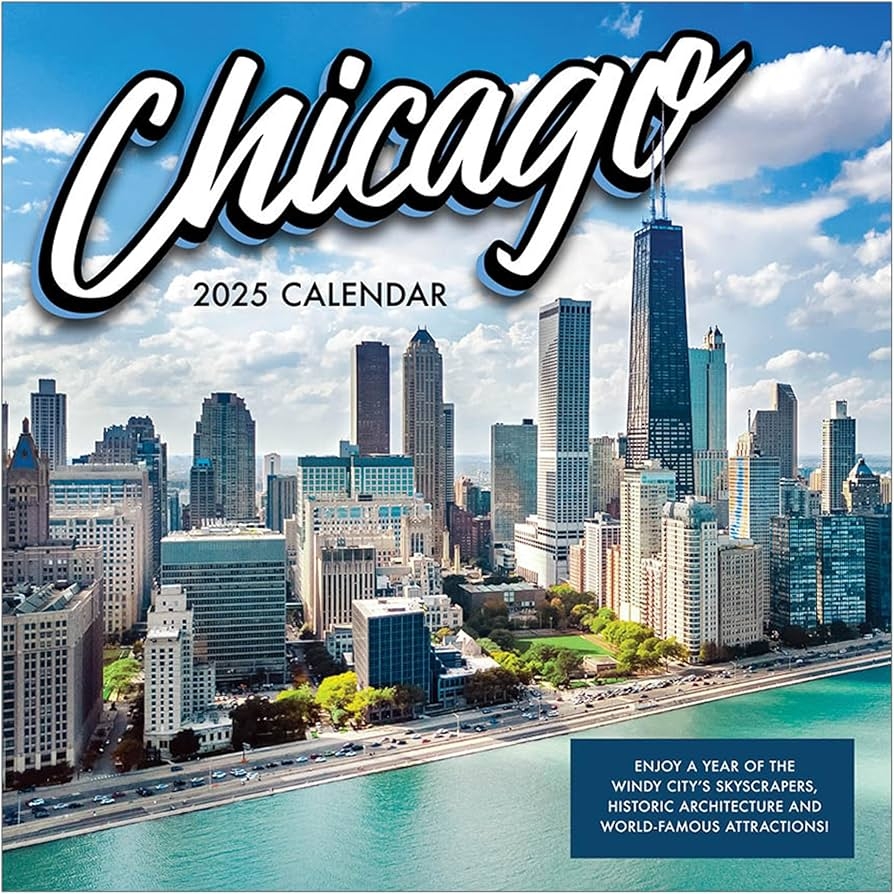 TF PUBLISHING 2025 Chicago Wall Calendar Large Grids For Appointments And Scheduling Vertical Monthly Wall Calendar 2025 Home And Office 