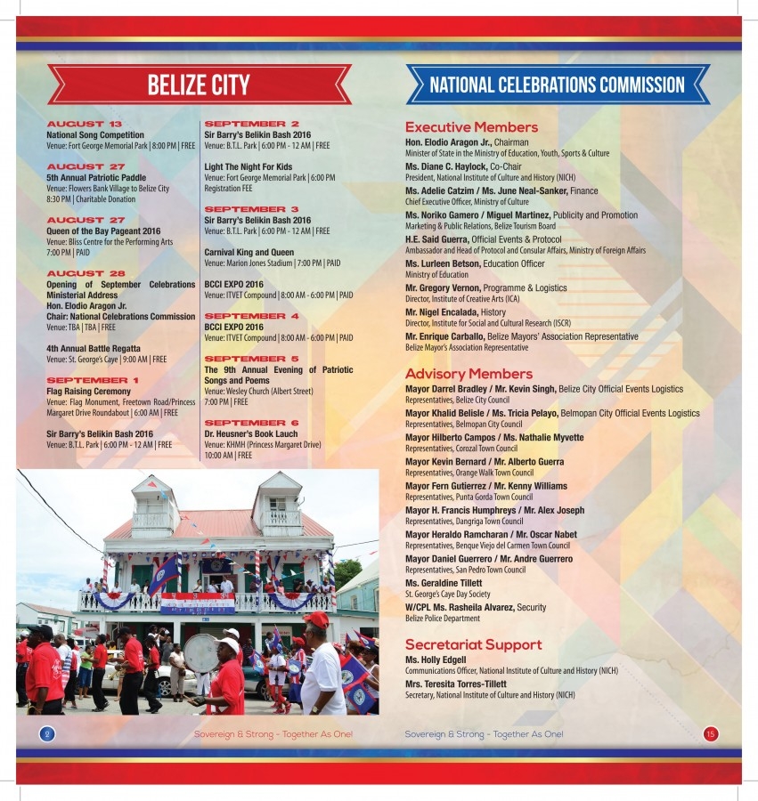 Time To Celebrate September Celebrations Calendar Of Events Released My Beautiful Belize