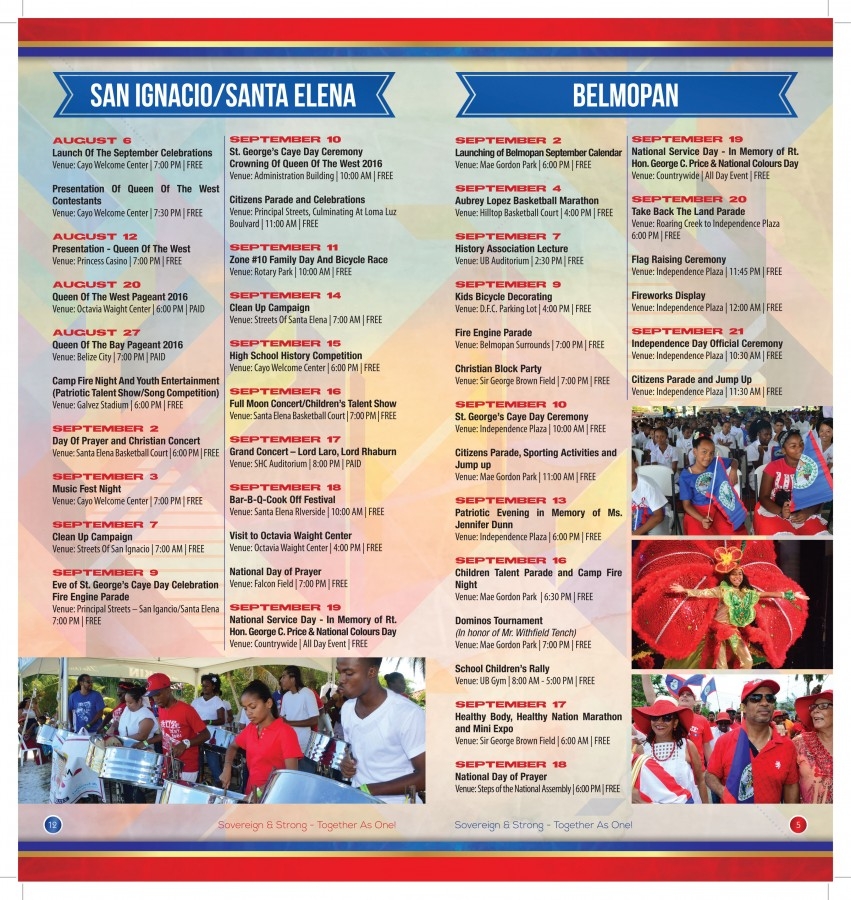 Time To Celebrate September Celebrations Calendar Of Events Released My Beautiful Belize
