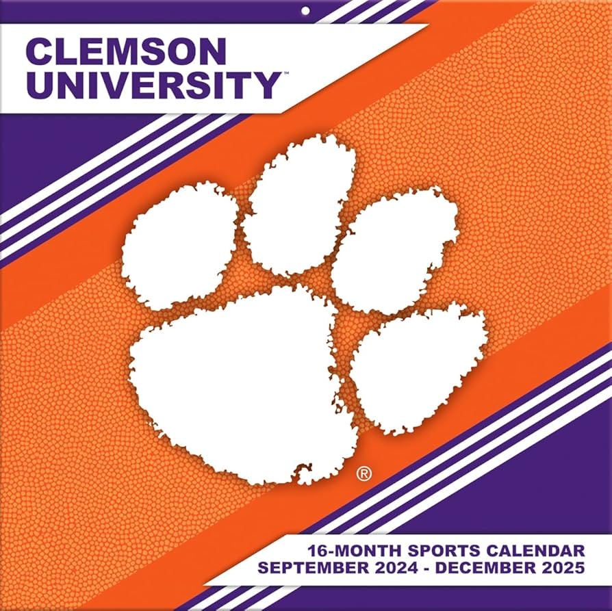 TURNER SPORTS Clemson Tigers 2025 12x12 Team Wall Calendar 25998011798 