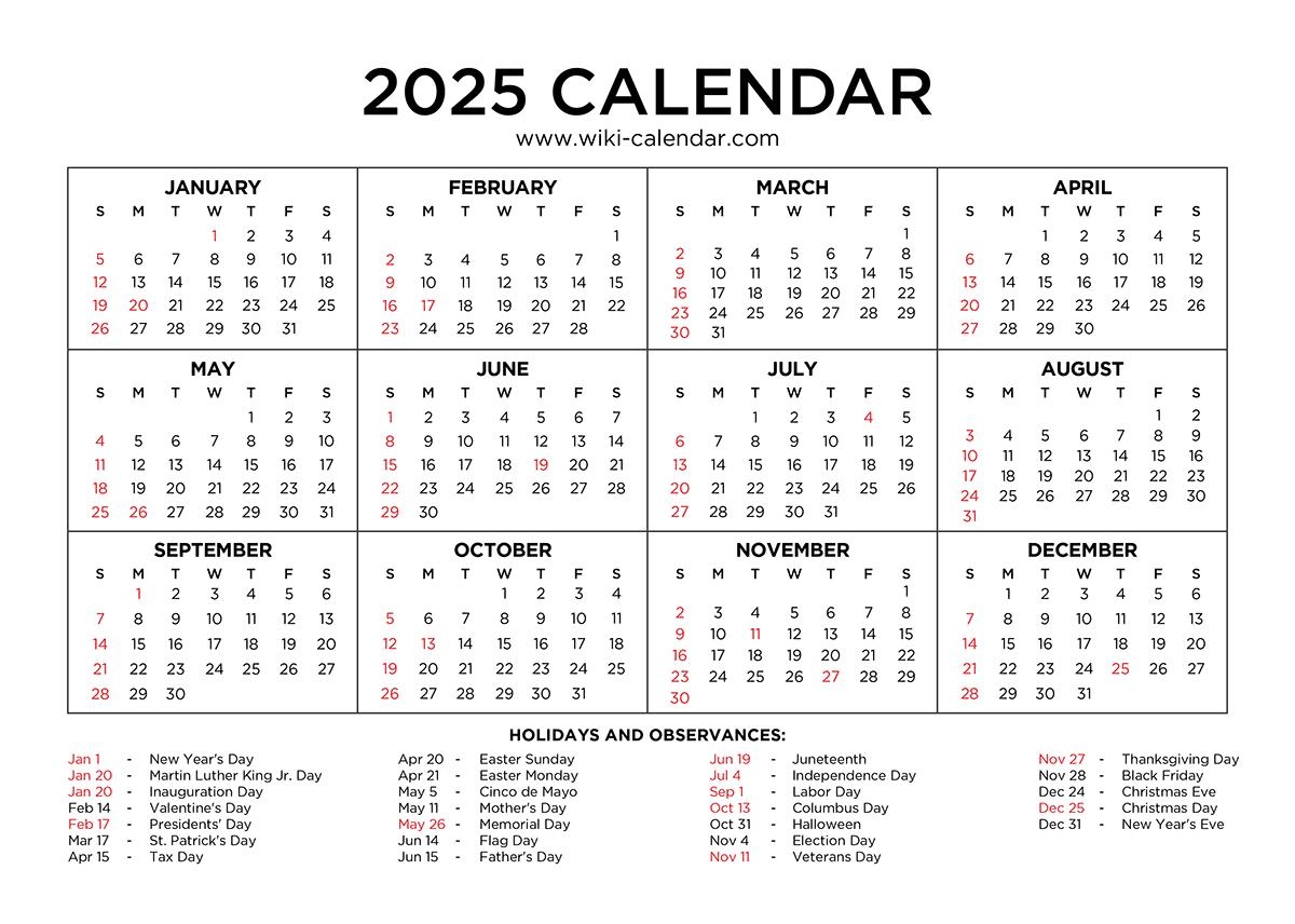 Year 2025 Calendar Wiki Calendar By Wiki Calendar Issuu