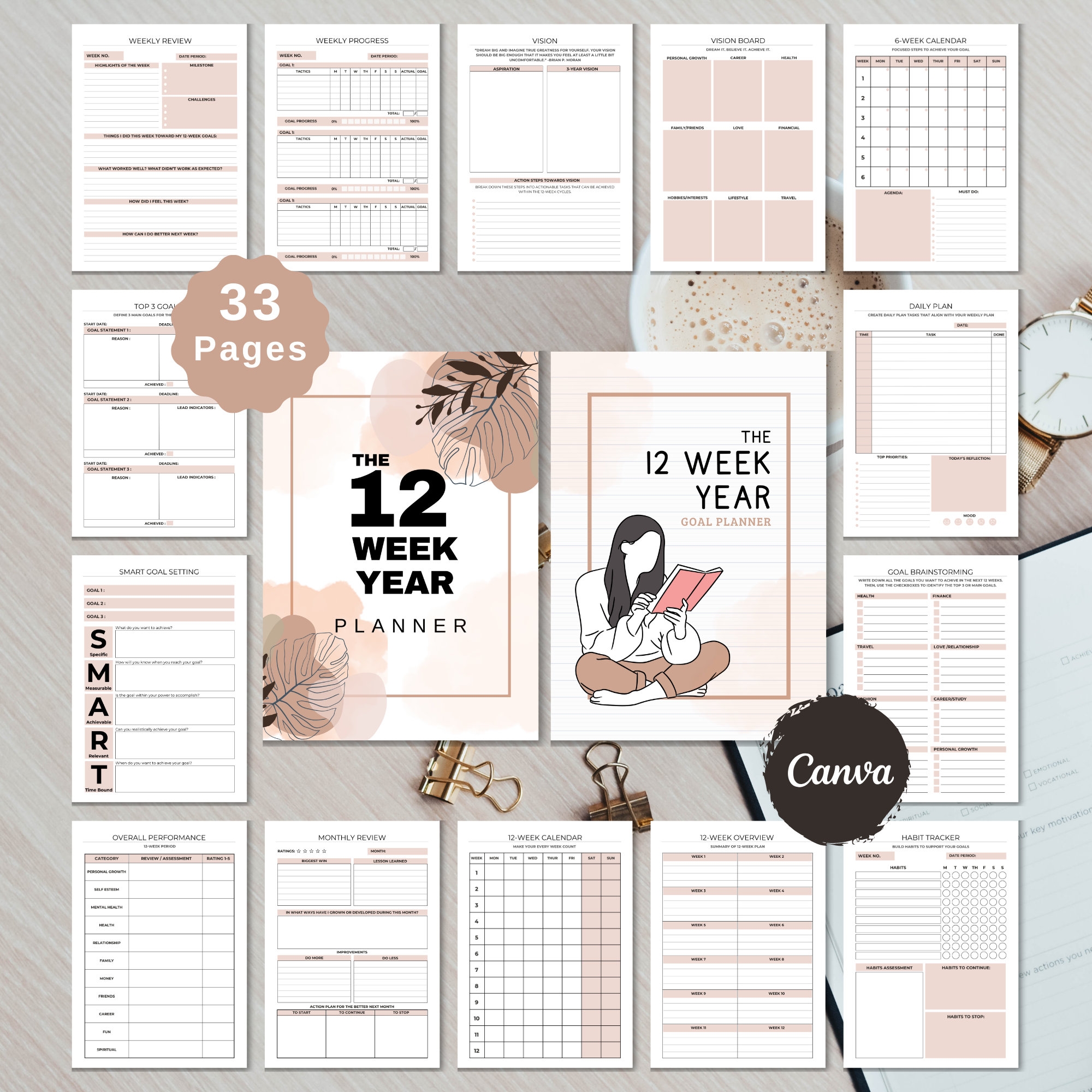 Printable 12 Week Calendar Template