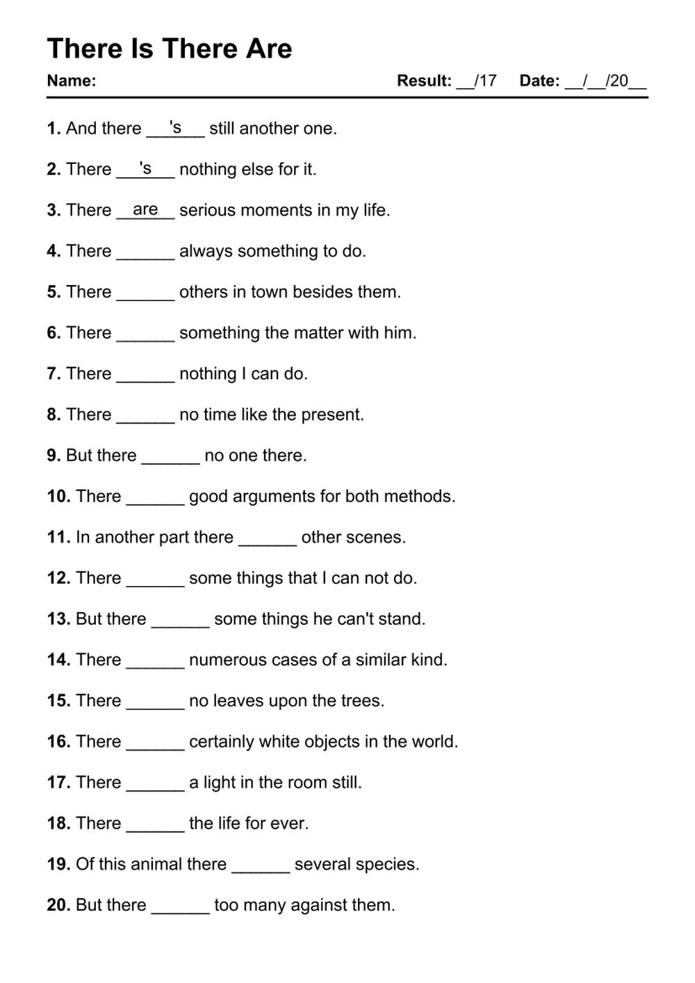 Free Printable Grammar Worksheets