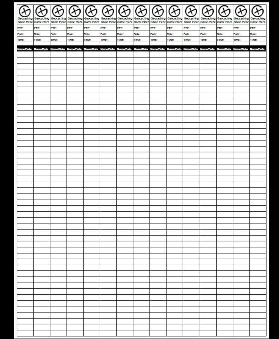 15 Geocache Logs Geocaching Log Sheets Water Rip Tear Grease Resistant Paper AllCachedUp Geocaching Shop UK