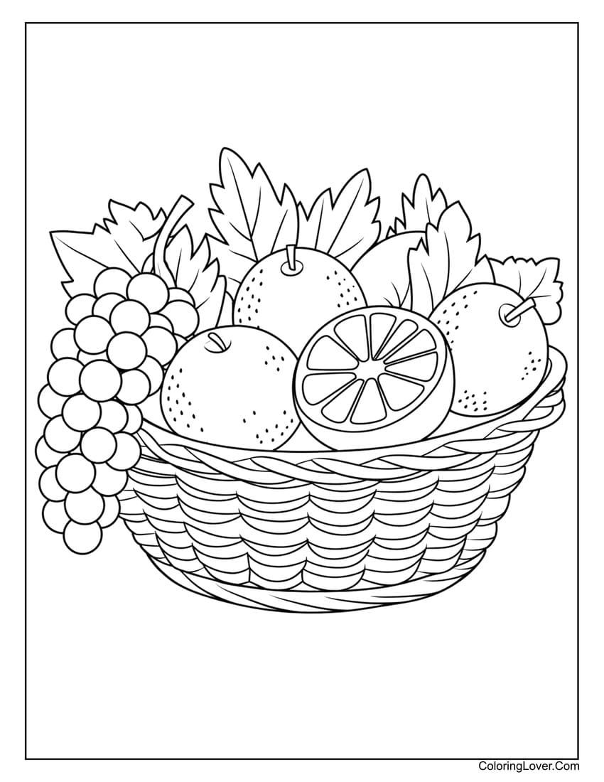 Printable Fruit Coloring Sheets