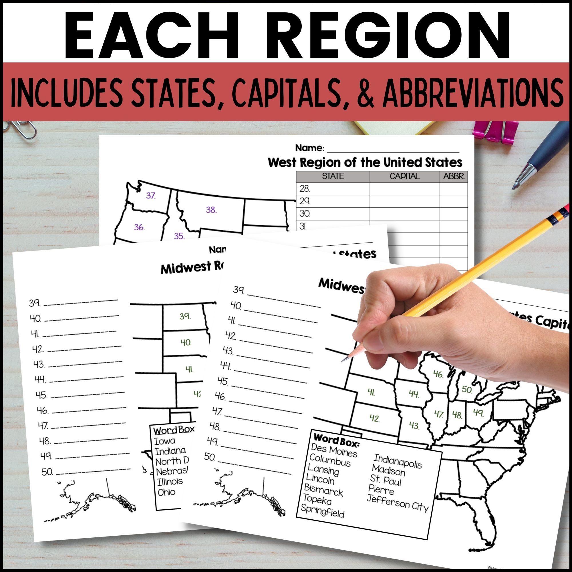 50 States And Capitals Map Activities Digital And Print Made By Teachers 50 States And Capitals Map Activities Digital And Print Made By Teachers