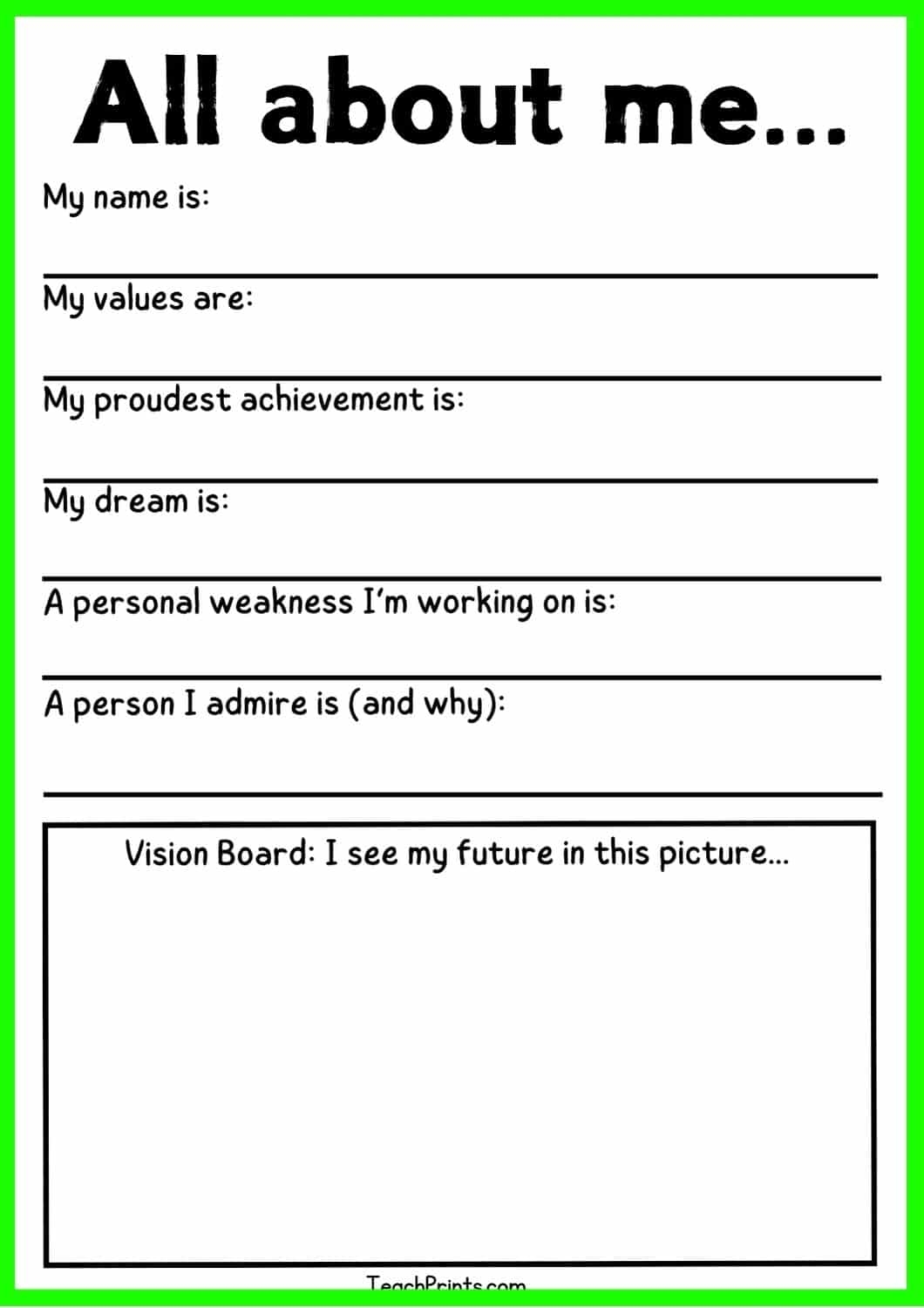 Free Printable Middle School Worksheets