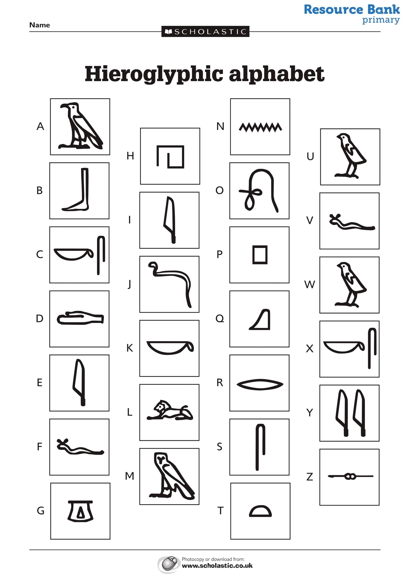 Ancient Egypt Resource Crack The Hieroglyphic Code Hope Blog