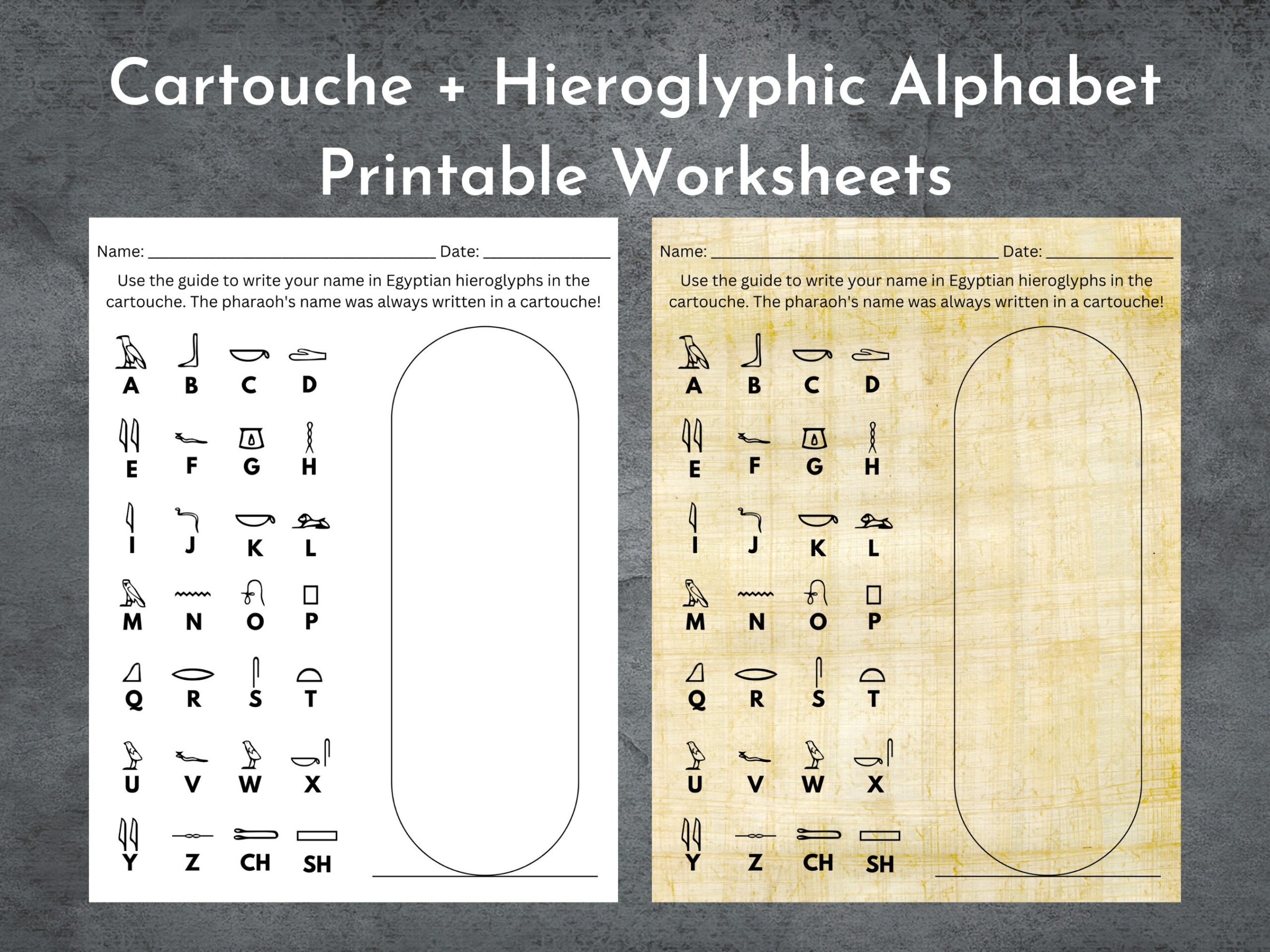 Free Printable Hieroglyphics Worksheets