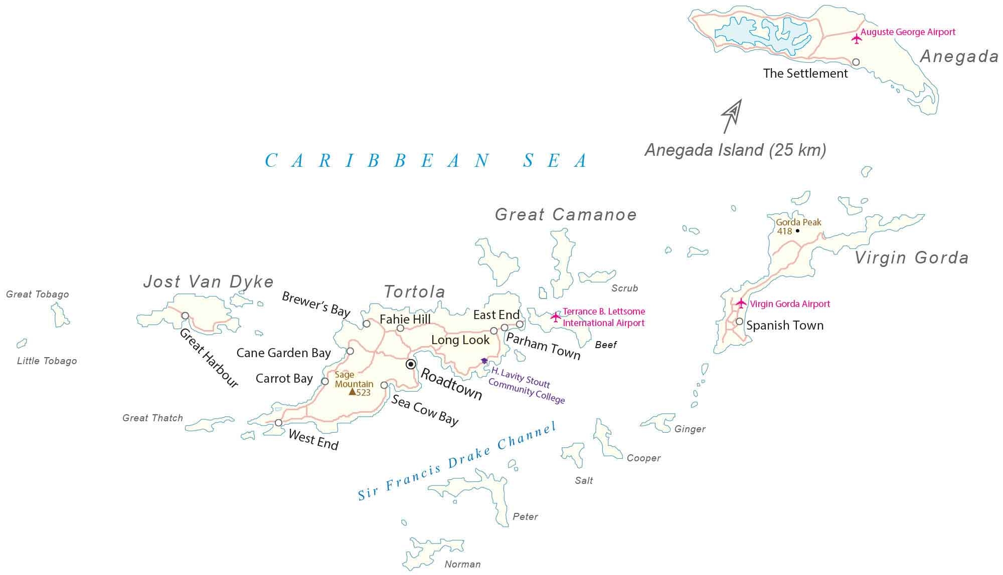 British Virgin Islands Map GIS Geography