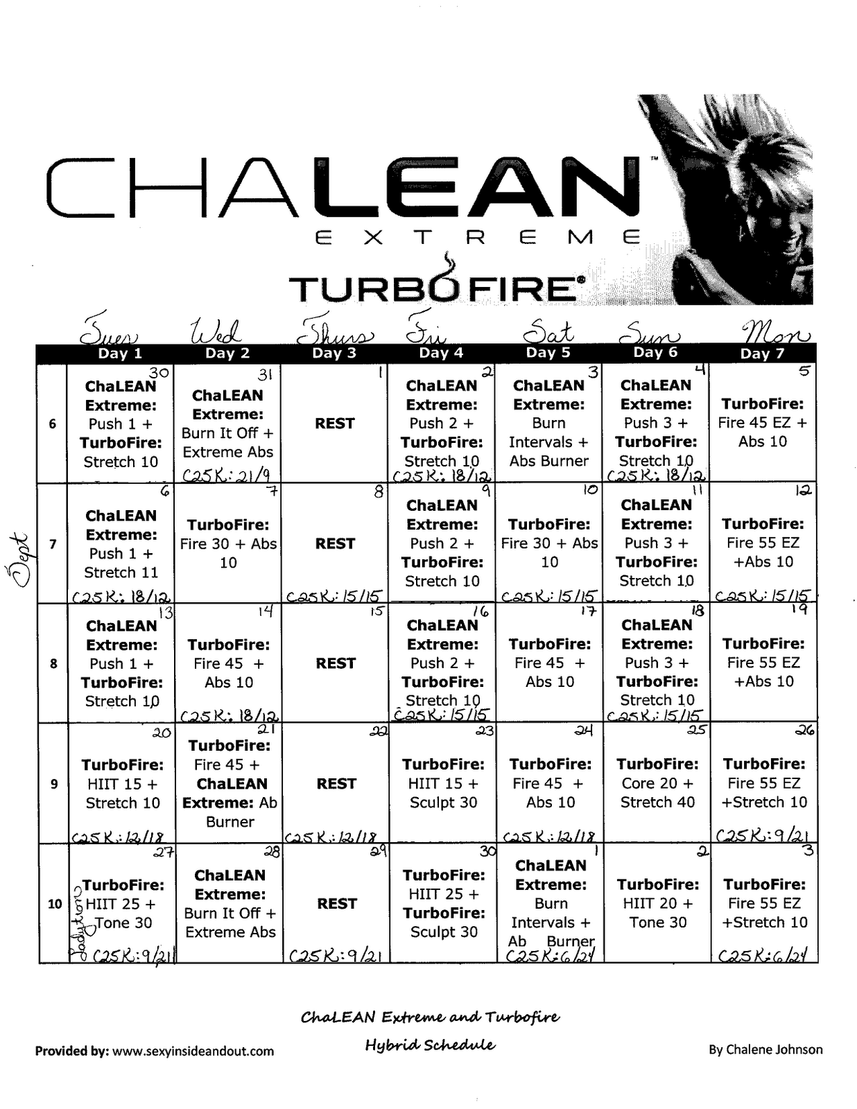 Calendar Chalean Extreme Calendar Chalean Extreme
