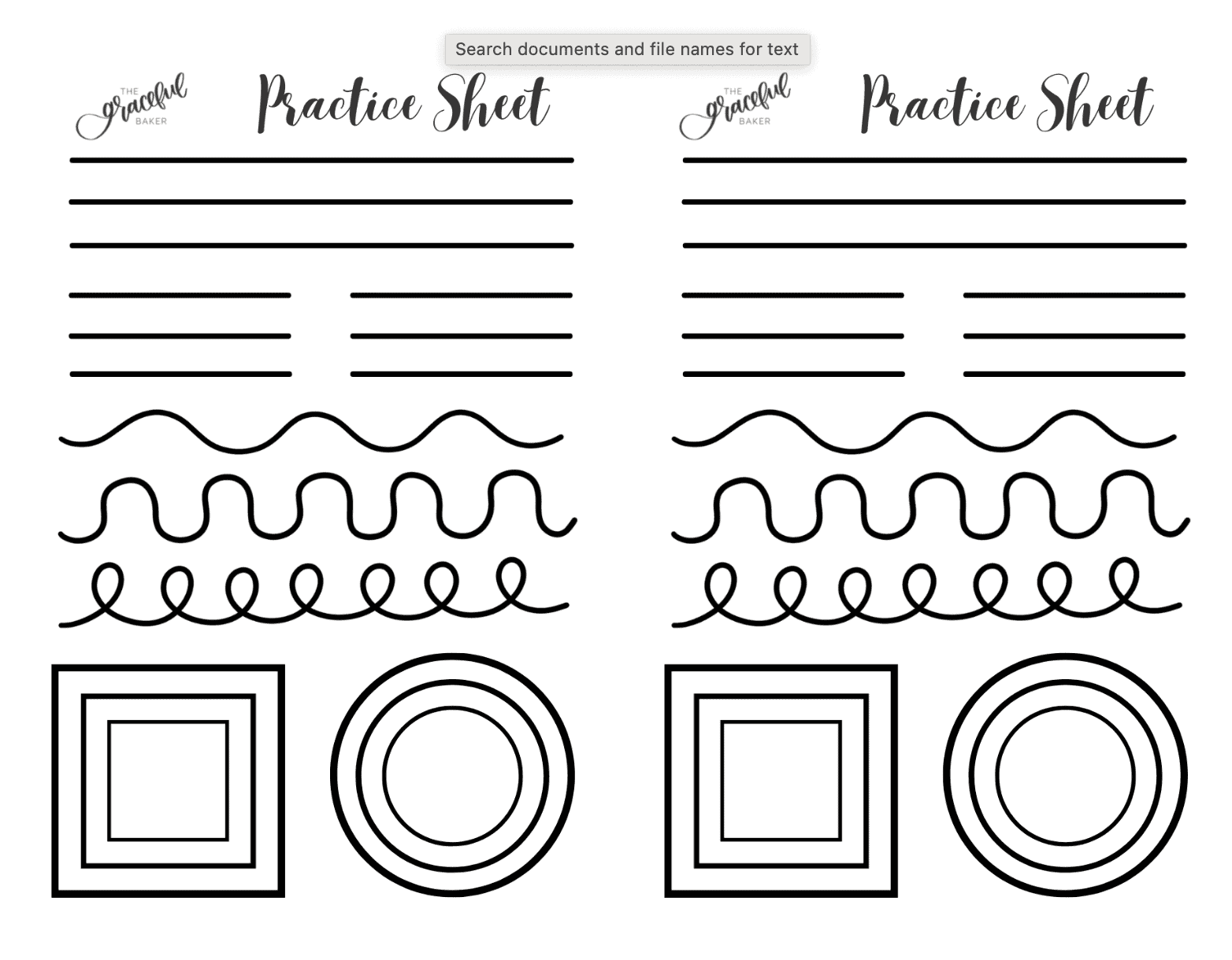 Printable Icing Practice Sheets