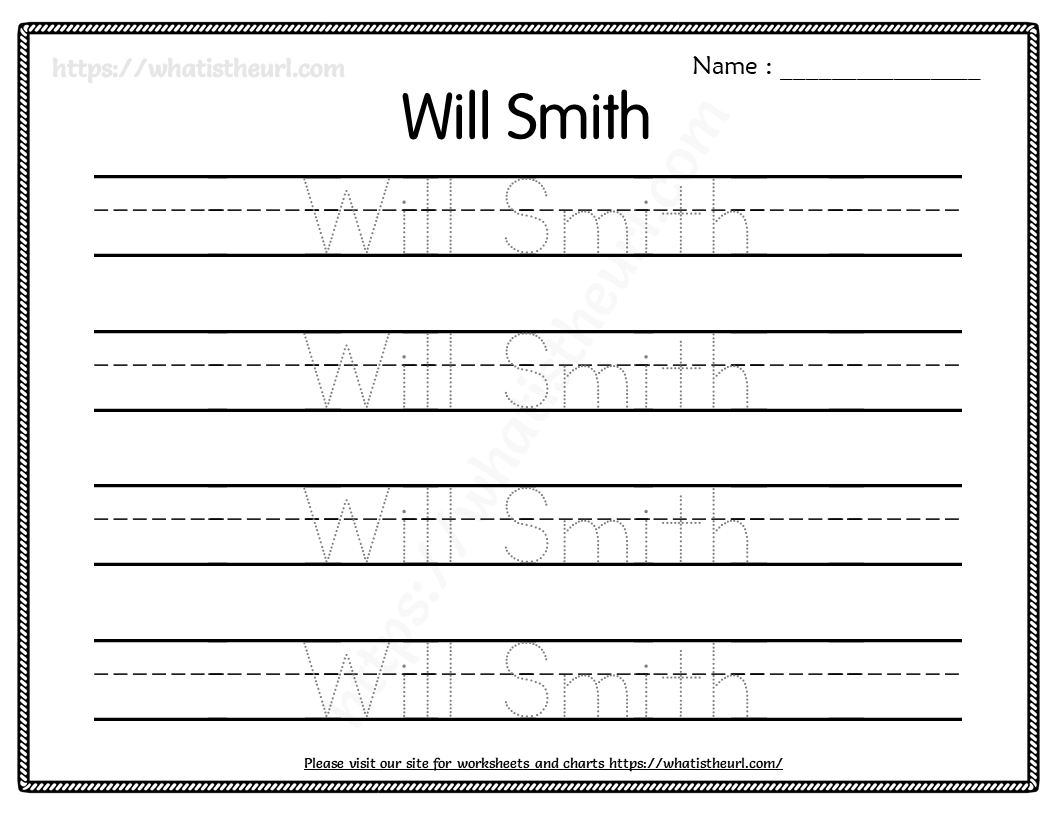 Printable Name Tracing Worksheets Free