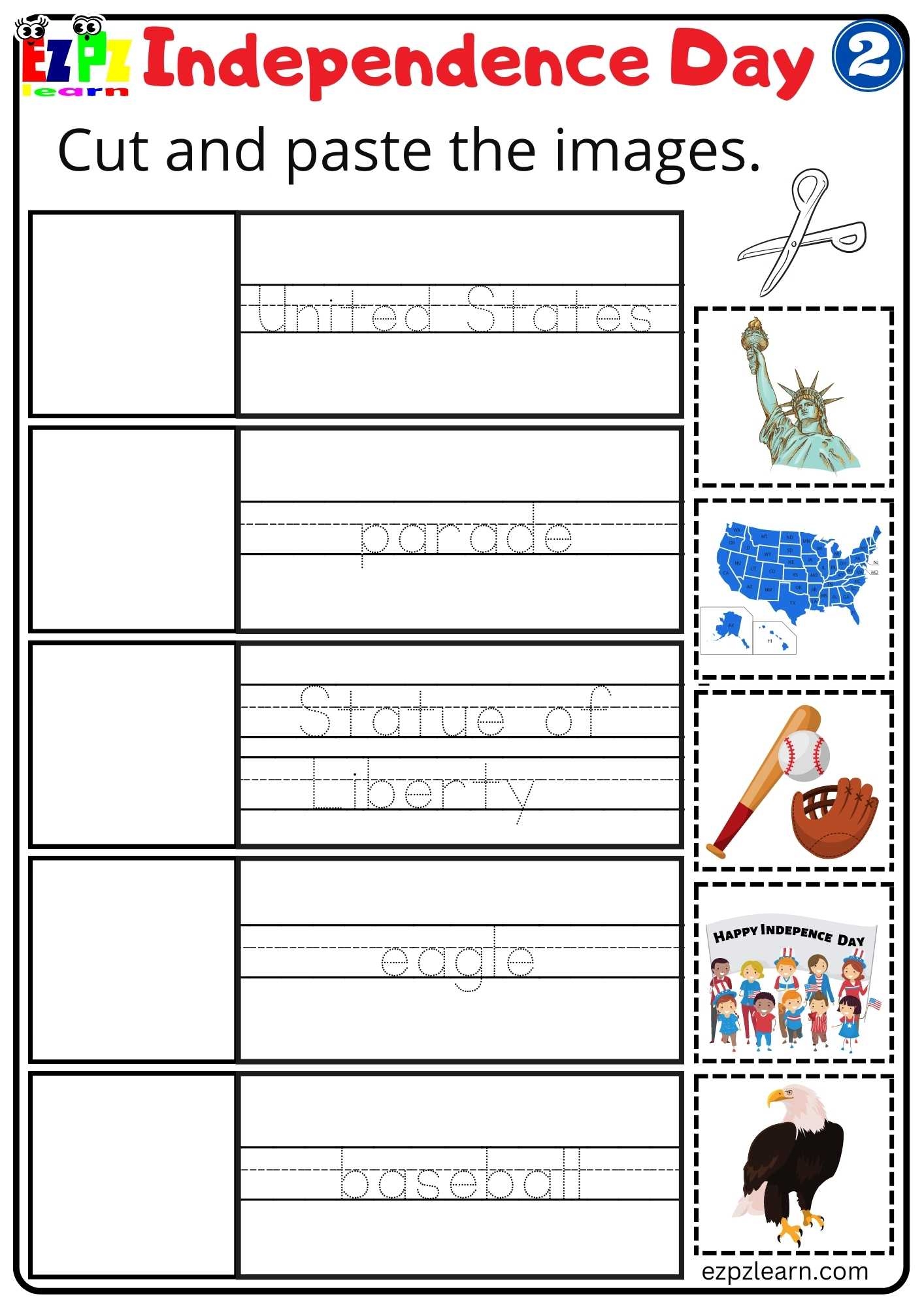 Cut And Paste Worksheet For Independence Day Group 2 Ezpzlearn Cut And Paste Worksheet For Independence Day Group 2 Ezpzlearn