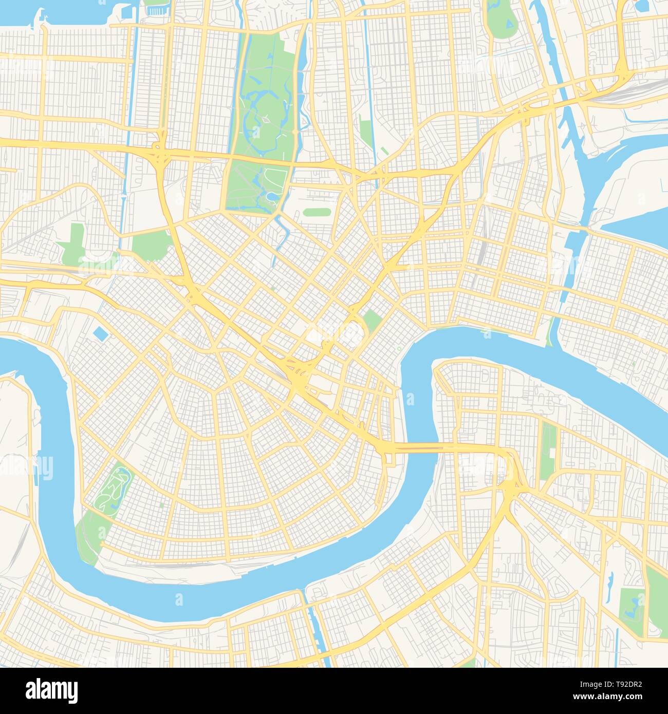 Empty Vector Map Of New Orleans Louisiana USA Printable Road Map Created In Classic Web Colors For Infographic Backgrounds Stock Vector Image Art Alamy