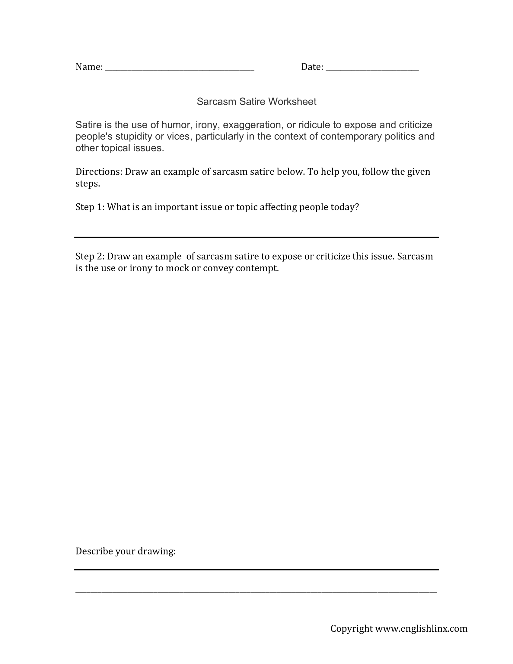 Englishlinx Satire Practice Worksheets