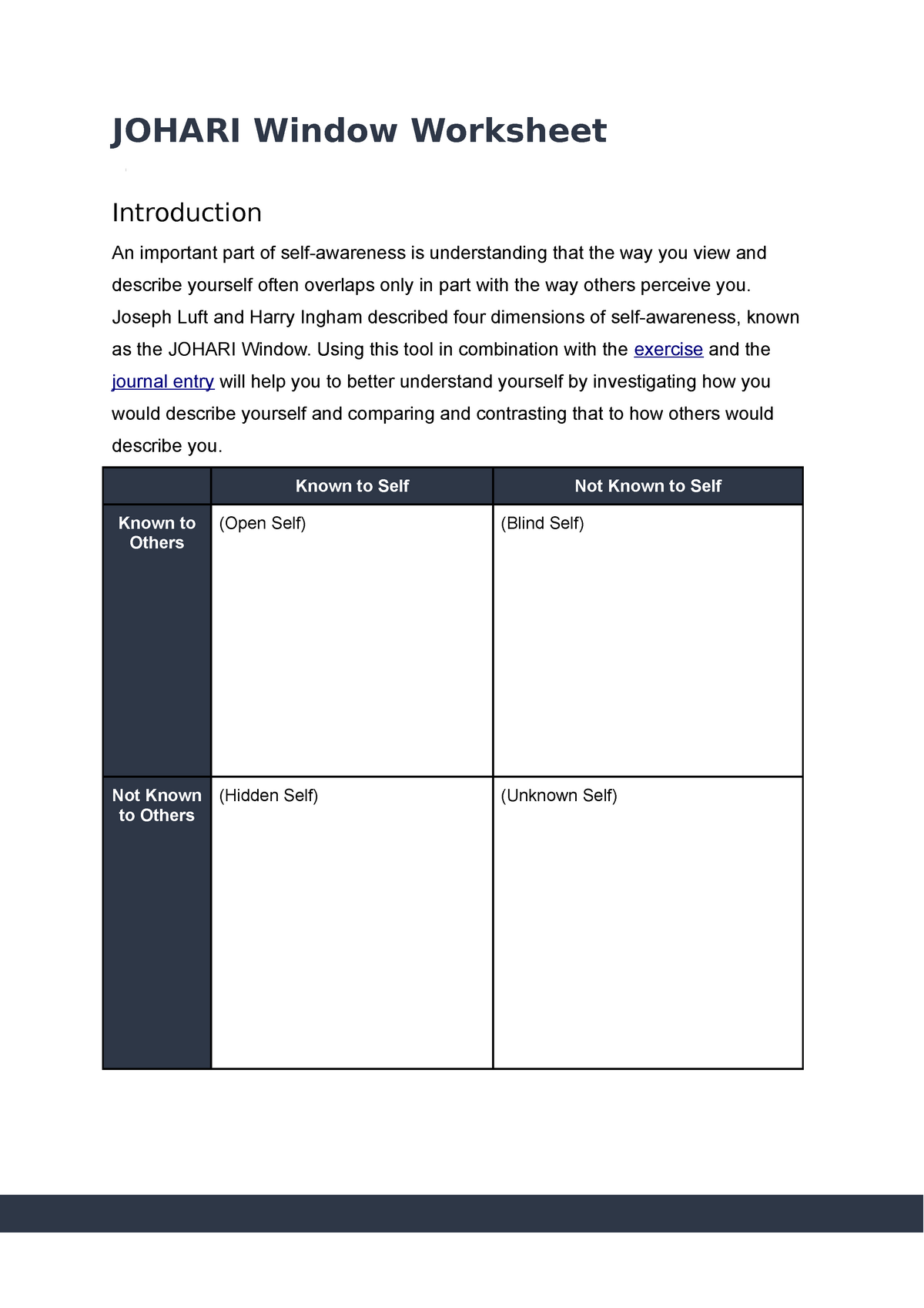 Free Johari Window Worksheet Download Free Johari Window Worksheet Png Images Free Worksheets On Clipart Library