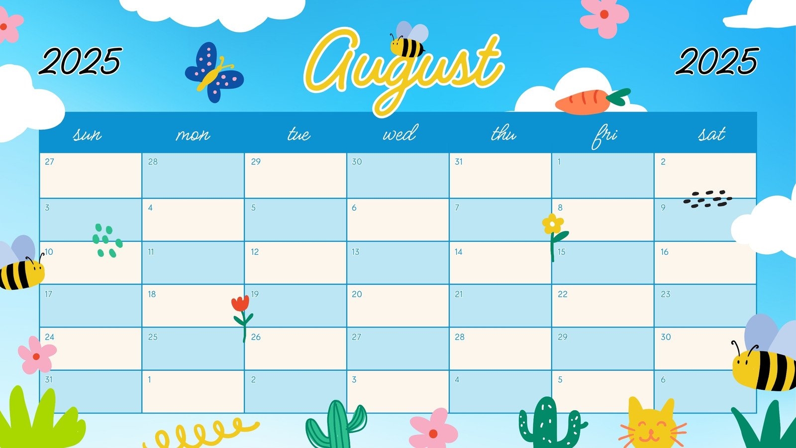 Free Printable August 2026 Calendar Templates Canva Free Printable August 2026 Calendar Templates Canva