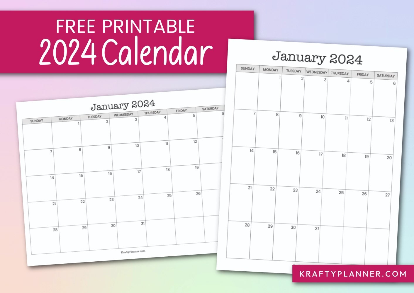 Monthly Printable Calendar Free