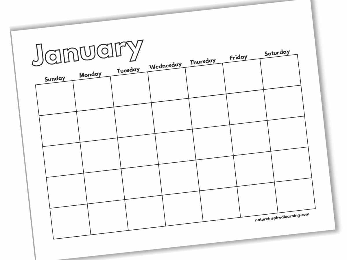 Free Blank Printable Monthly Calendar