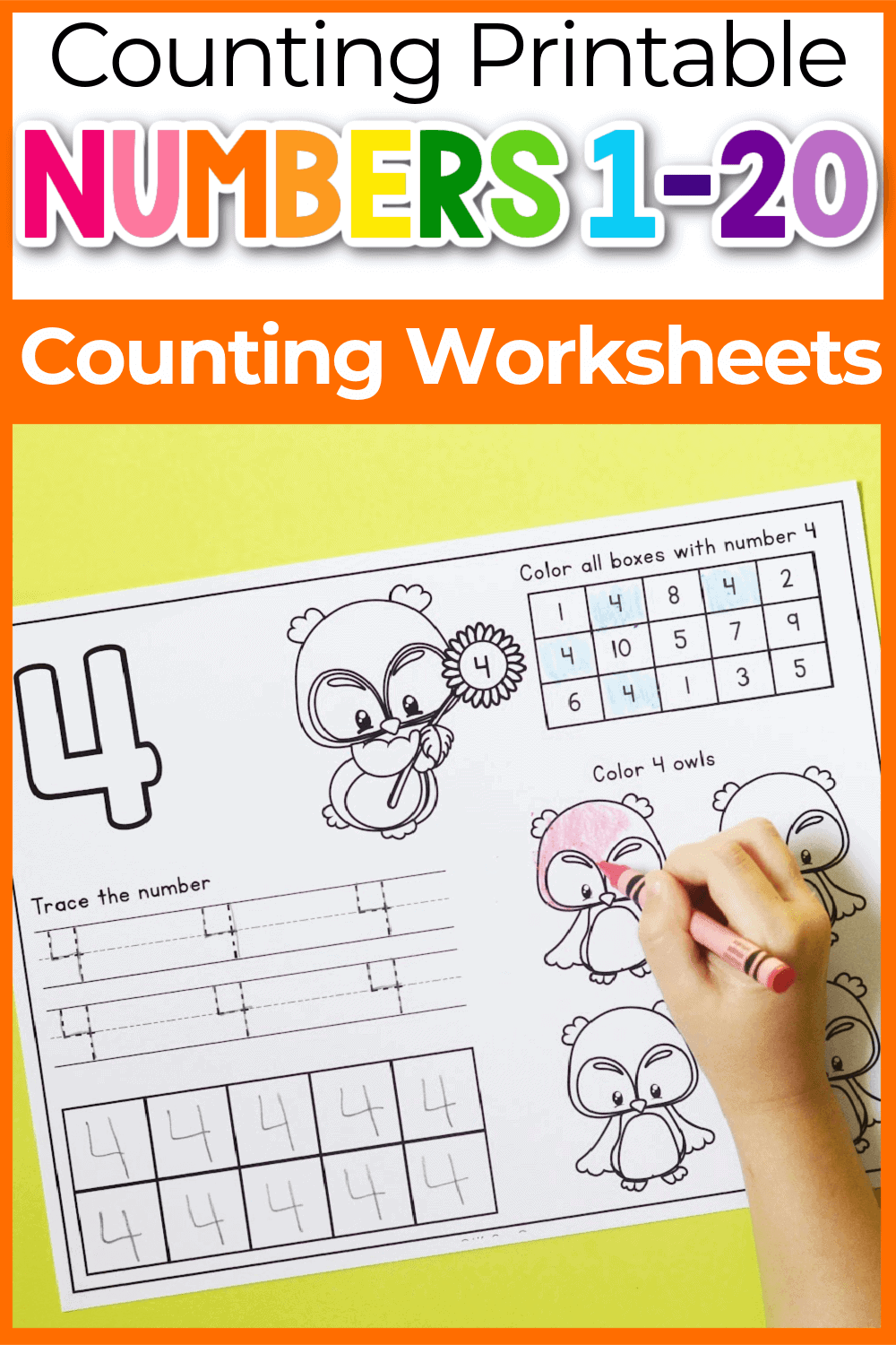 Printable Number Worksheets 1-20