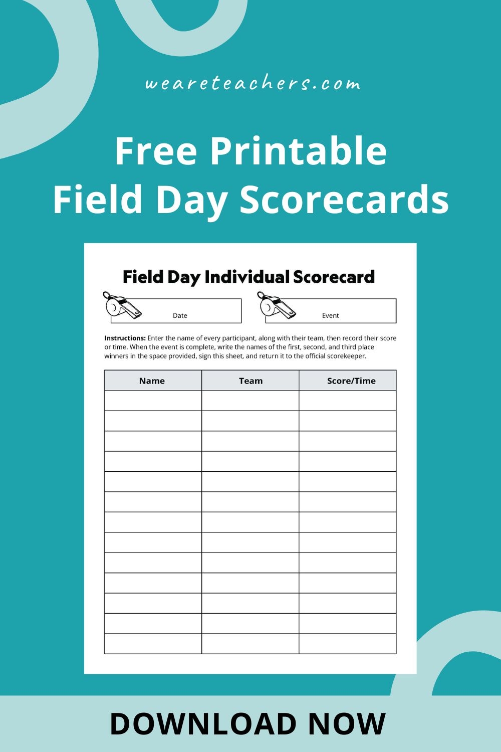 Printable Track And Field Event Sheets