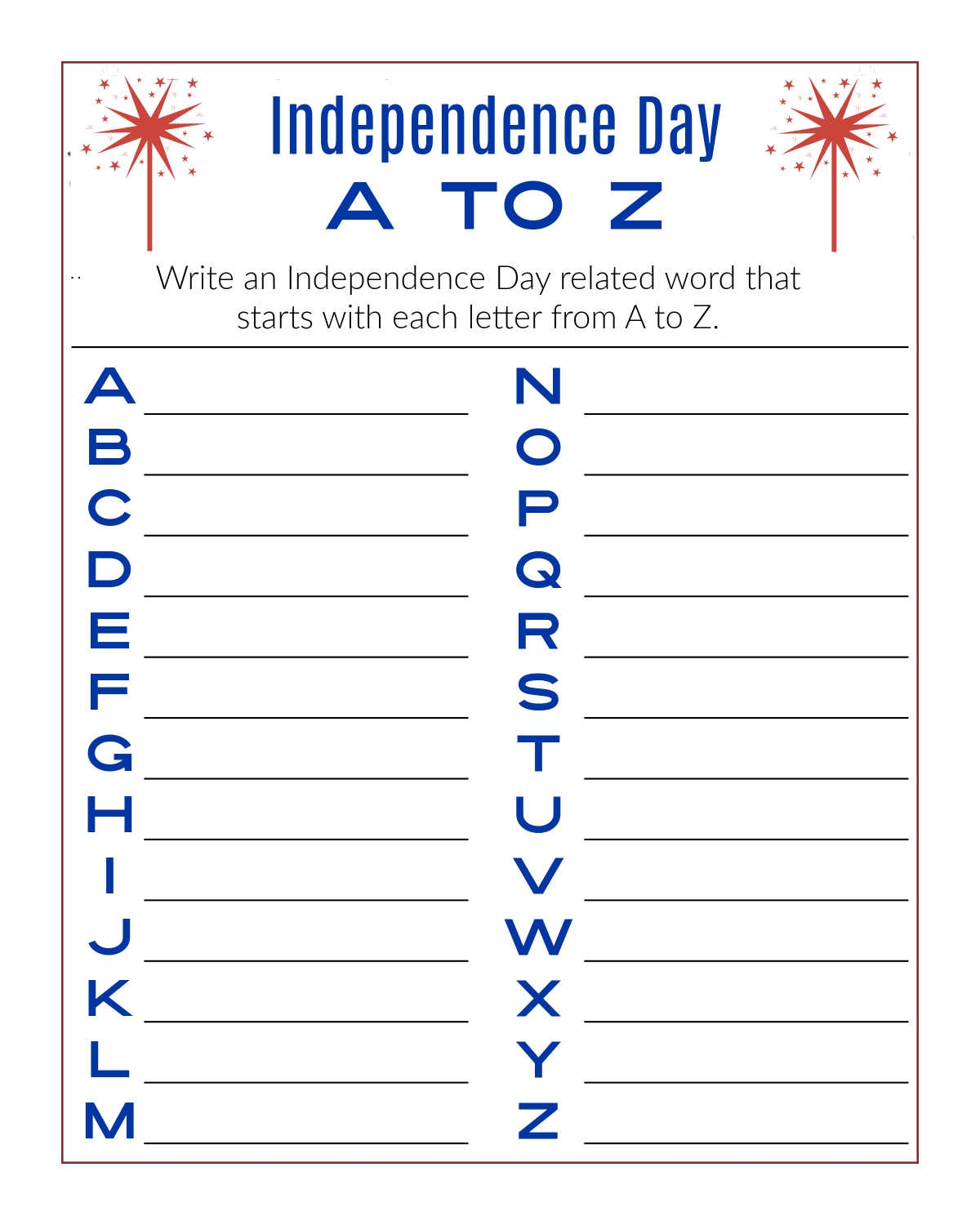 Free Printable Independence Day Word Activity Mama Likes This Free Printable Independence Day Word Activity Mama Likes This