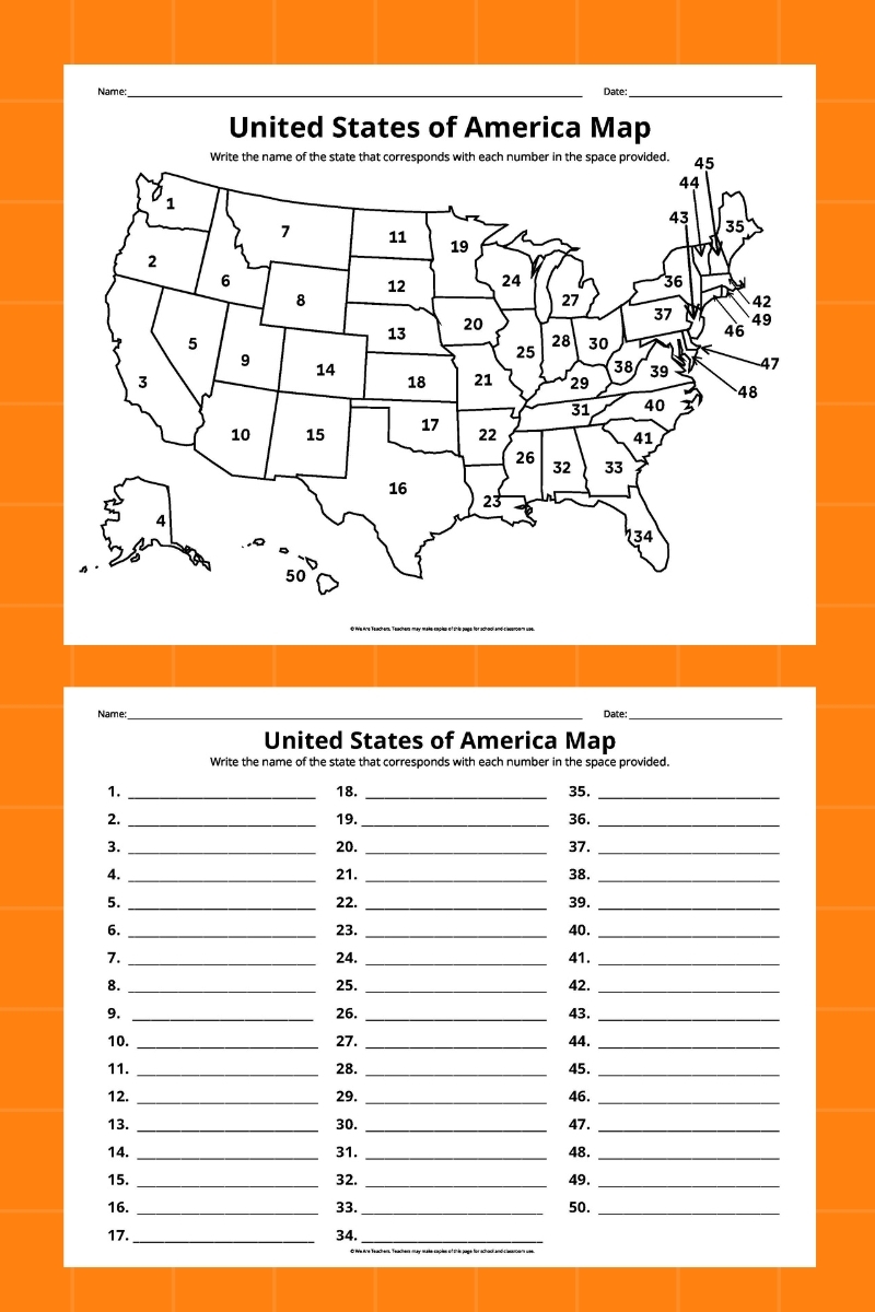 Usa Printable Map Free