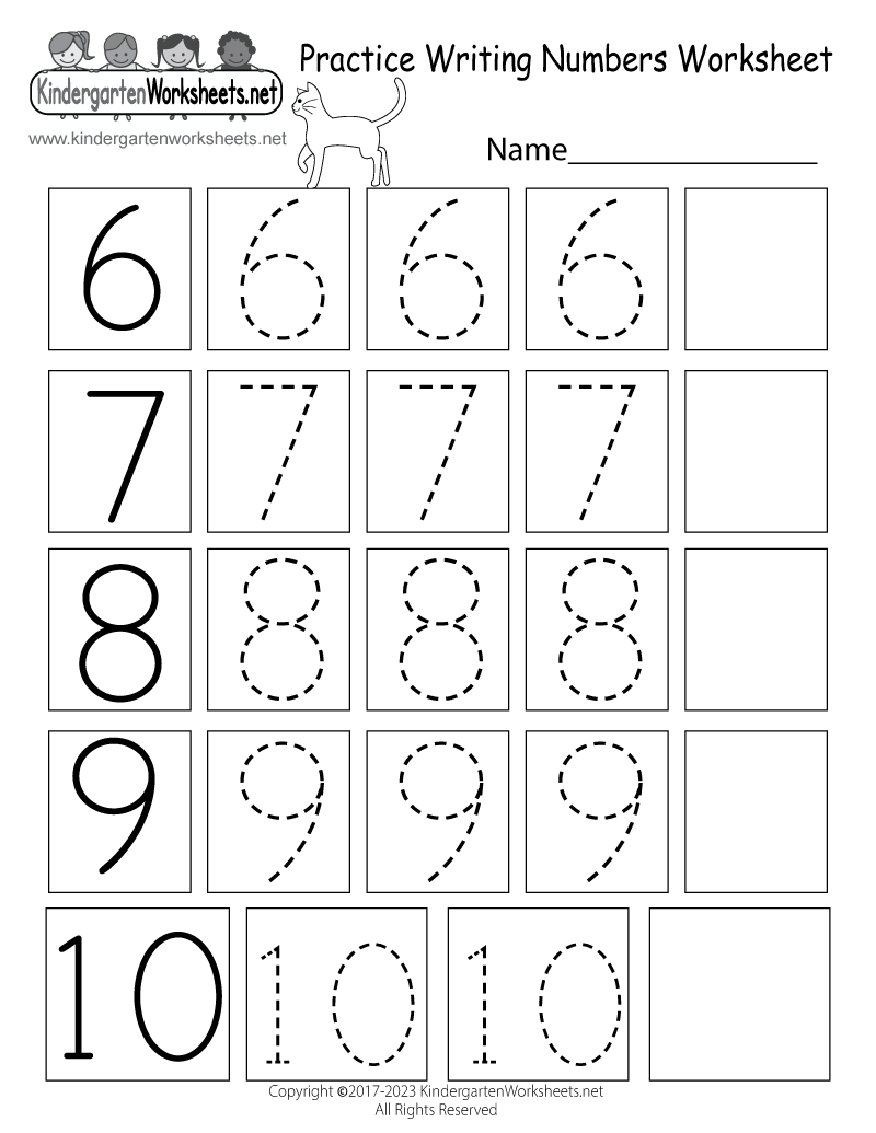 Number Handwriting Sheets Printable