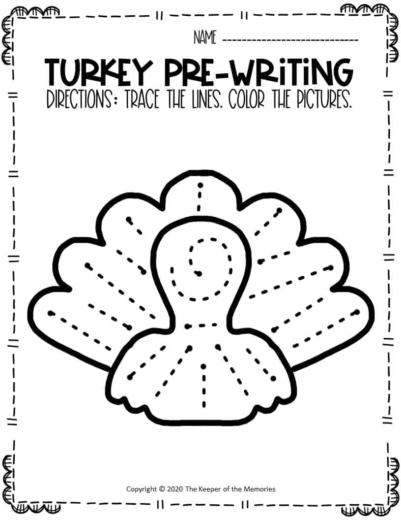 Free Printable Pre Writing Fall Preschool Worksheets