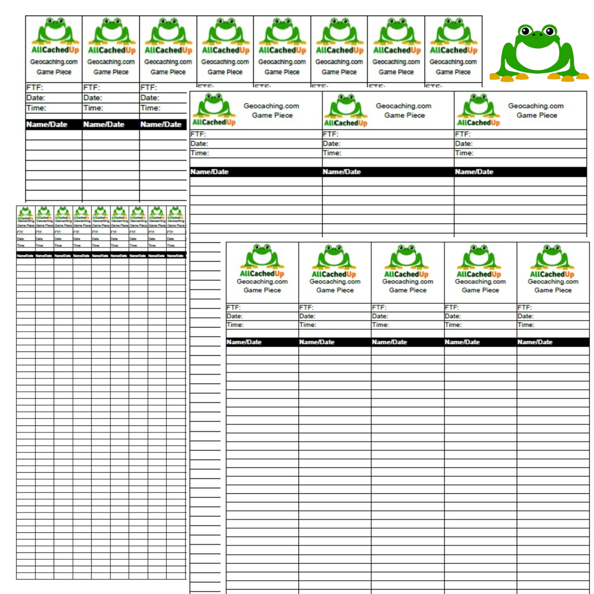 Geocache Logs Geocaching Log Sheets Lots Of Design And Paper Choices EBay