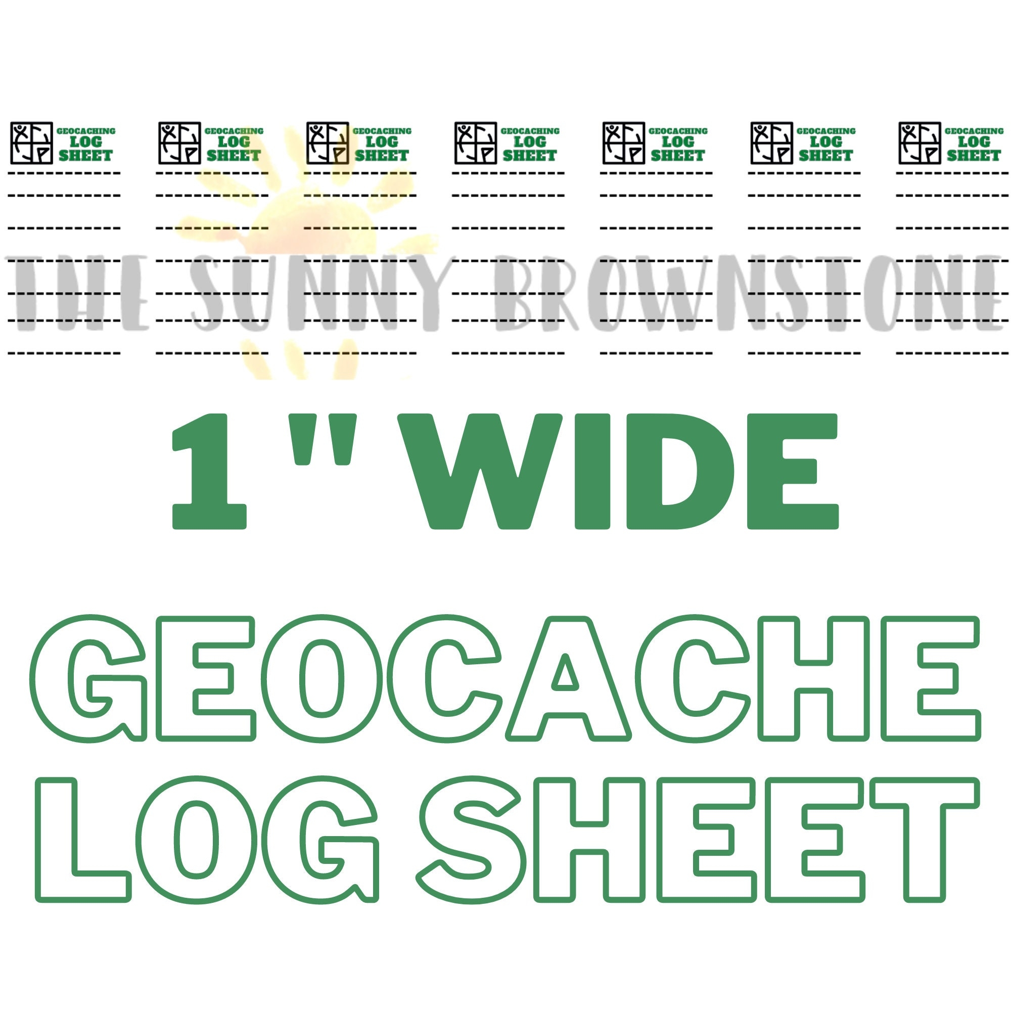 Geocaching Log Sheet PDF Digital Download 1 2 54cm Wide 7 Geocache Logs Etsy