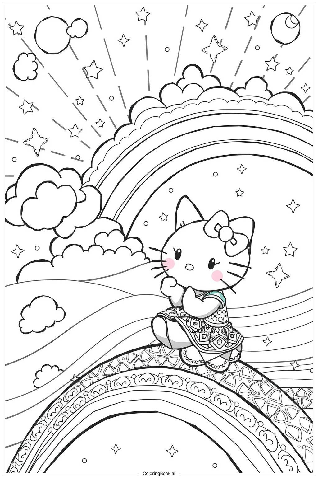 Printable Coloring Sheets Hello Kitty