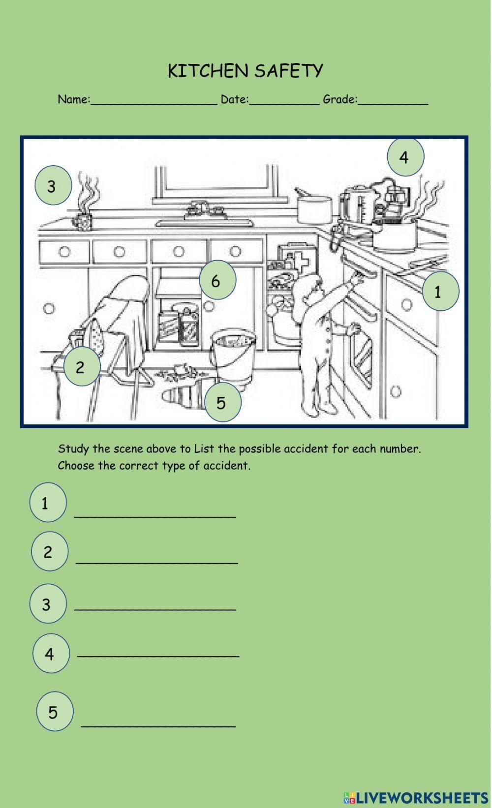 Printable Kitchen Safety Worksheets Pdf