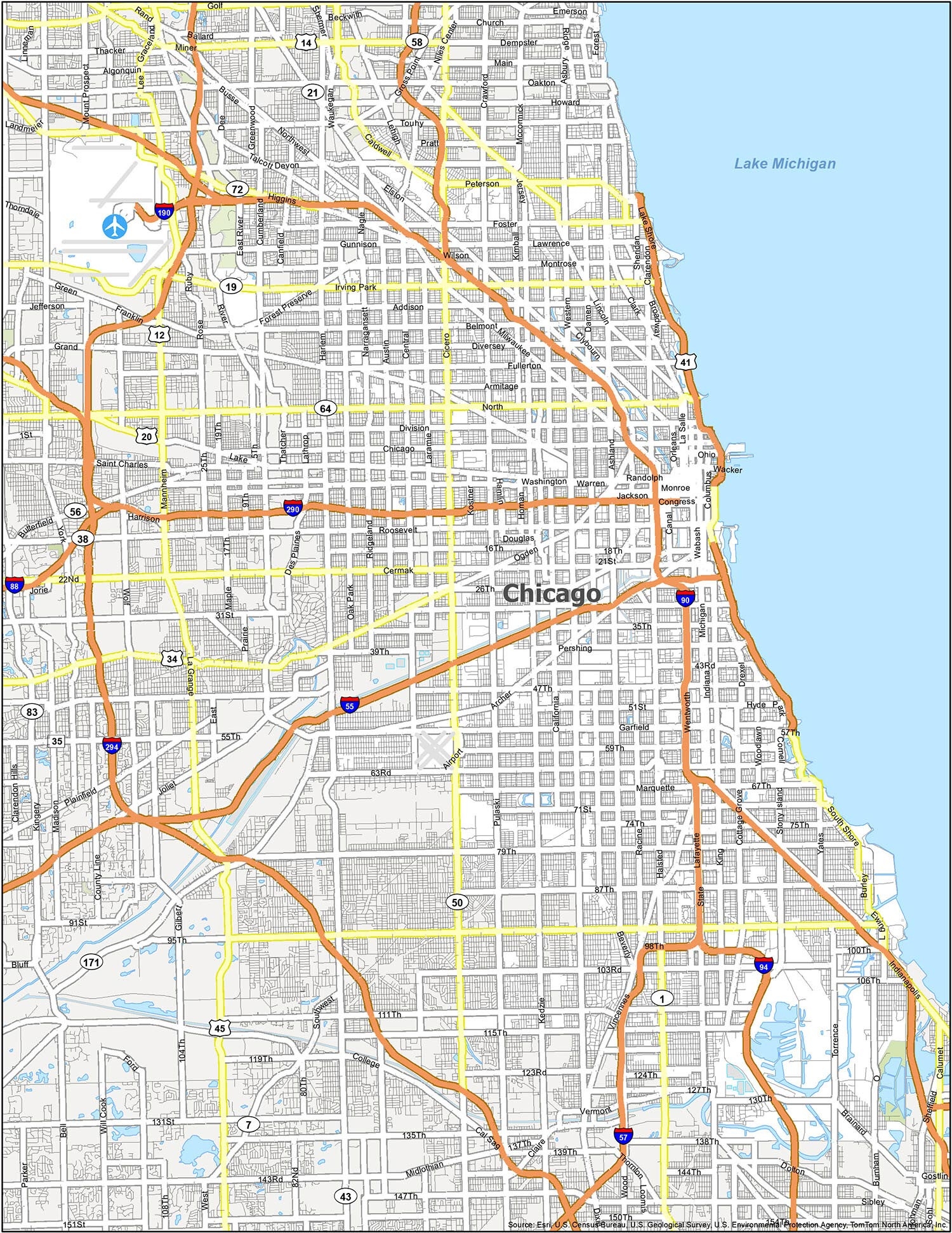 Map Of Chicago Illinois GIS Geography