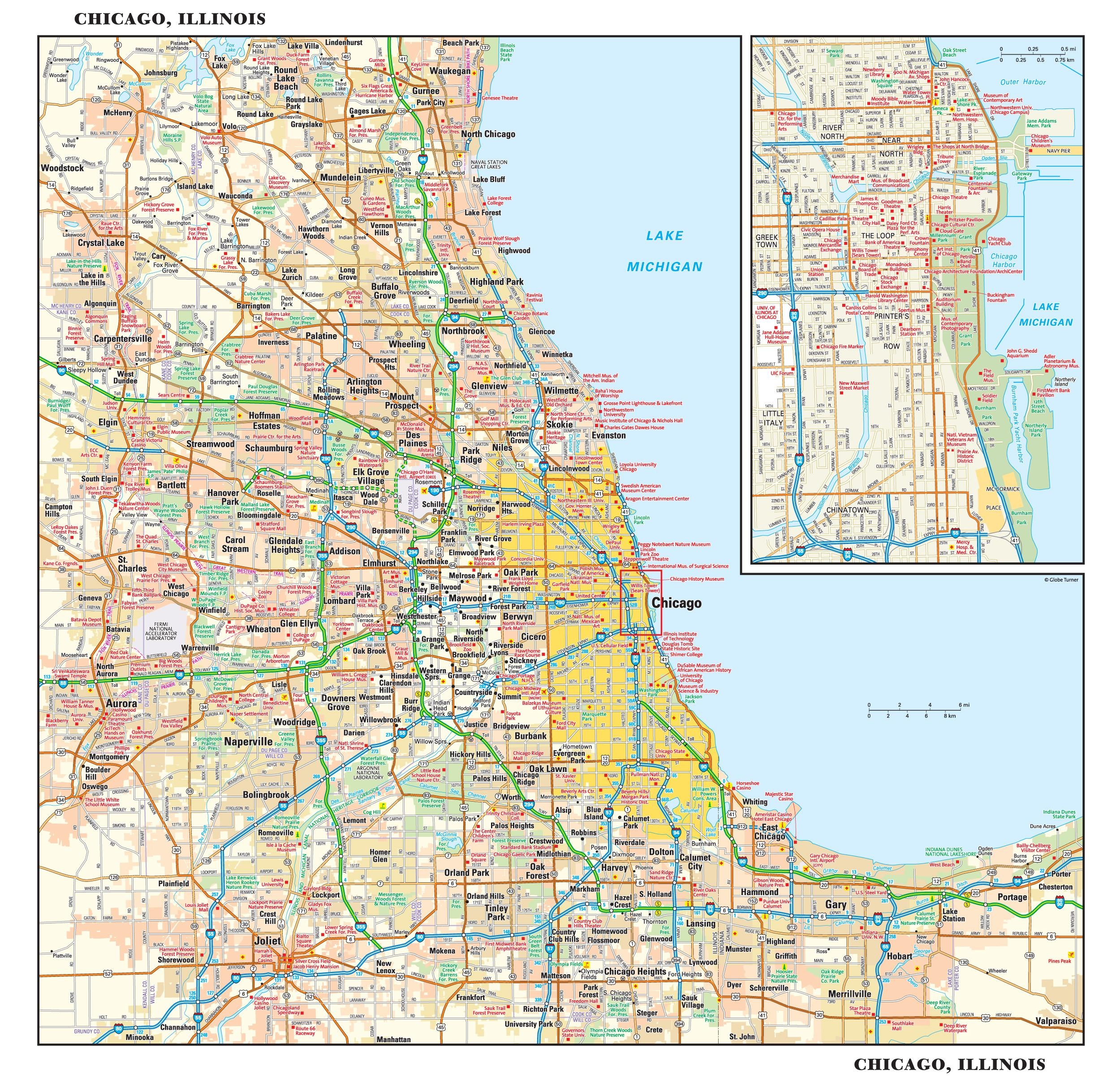 Map Of Chicago Offline Map And Detailed Map Of Chicago City Worksheets Library