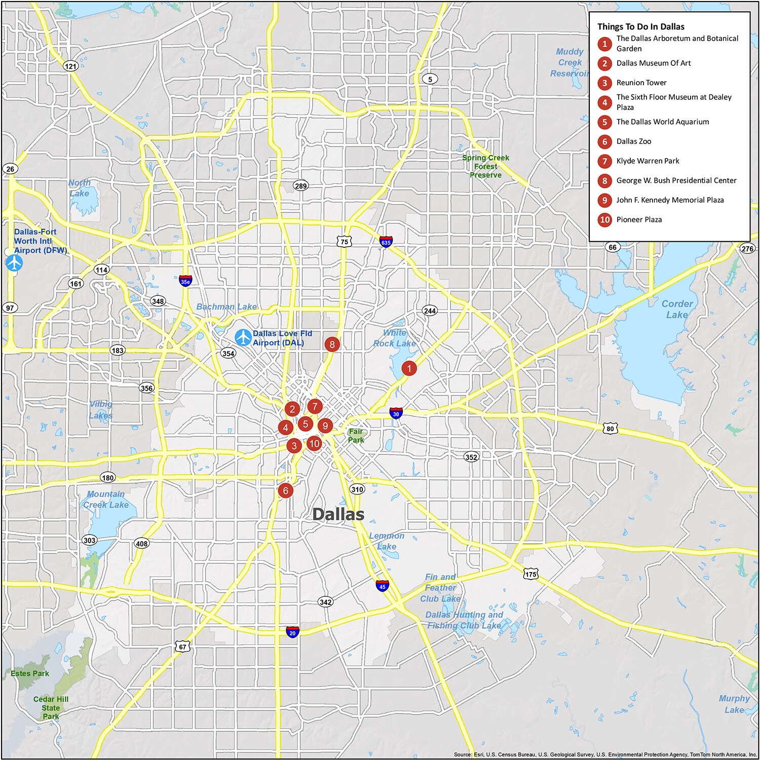 Map Of Dallas Texas GIS Geography