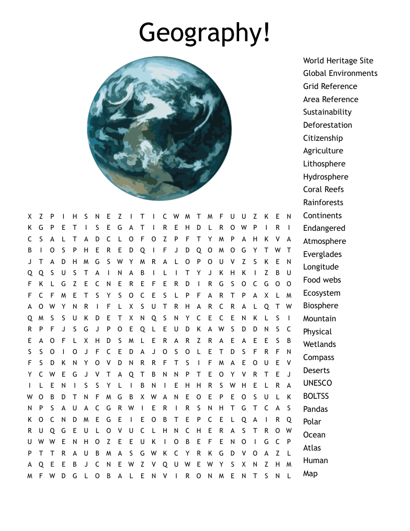 Maps Word Search WordMint