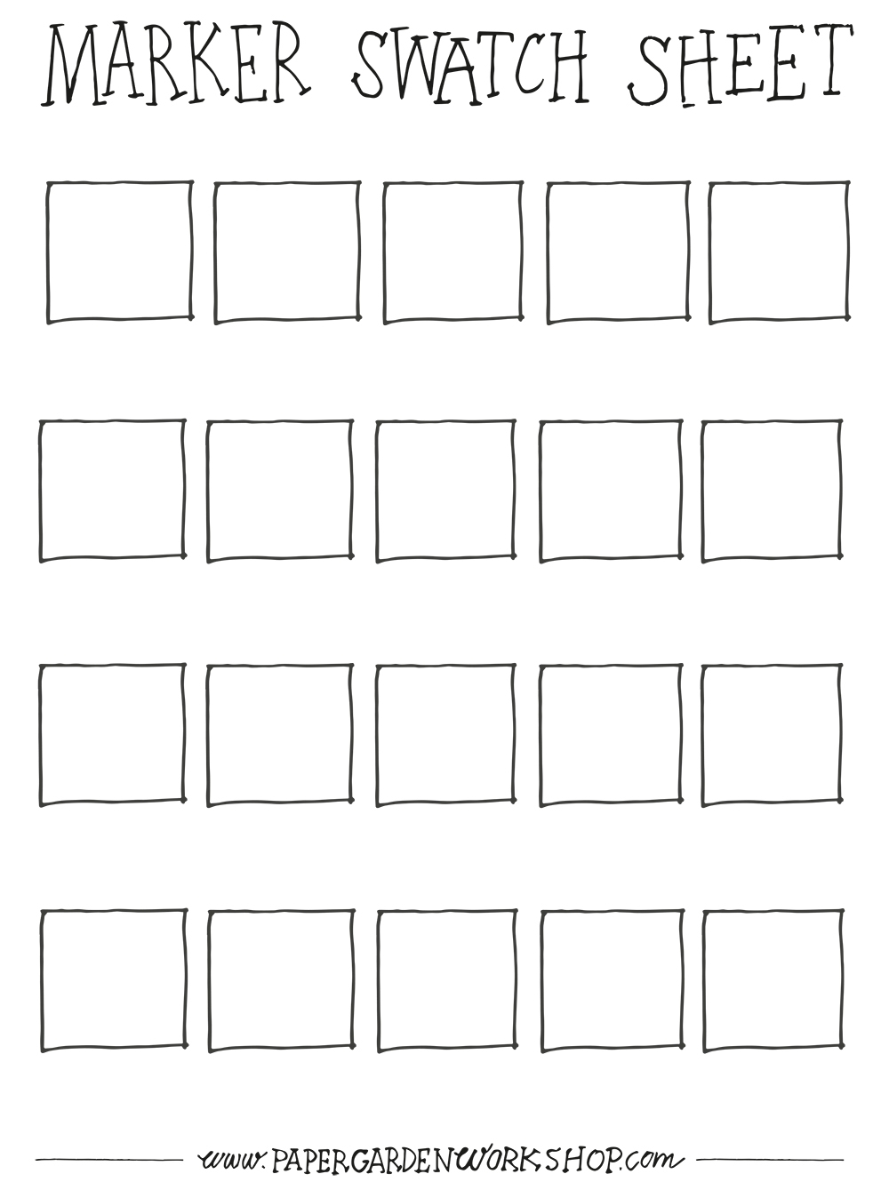 Free Printable Marker Swatch Sheet