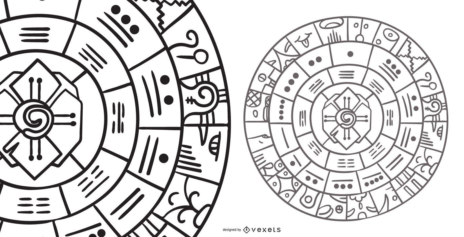 Mayan Calendar Fill Shape Illustration Vector Download Mayan Calendar Fill Shape Illustration Vector Download