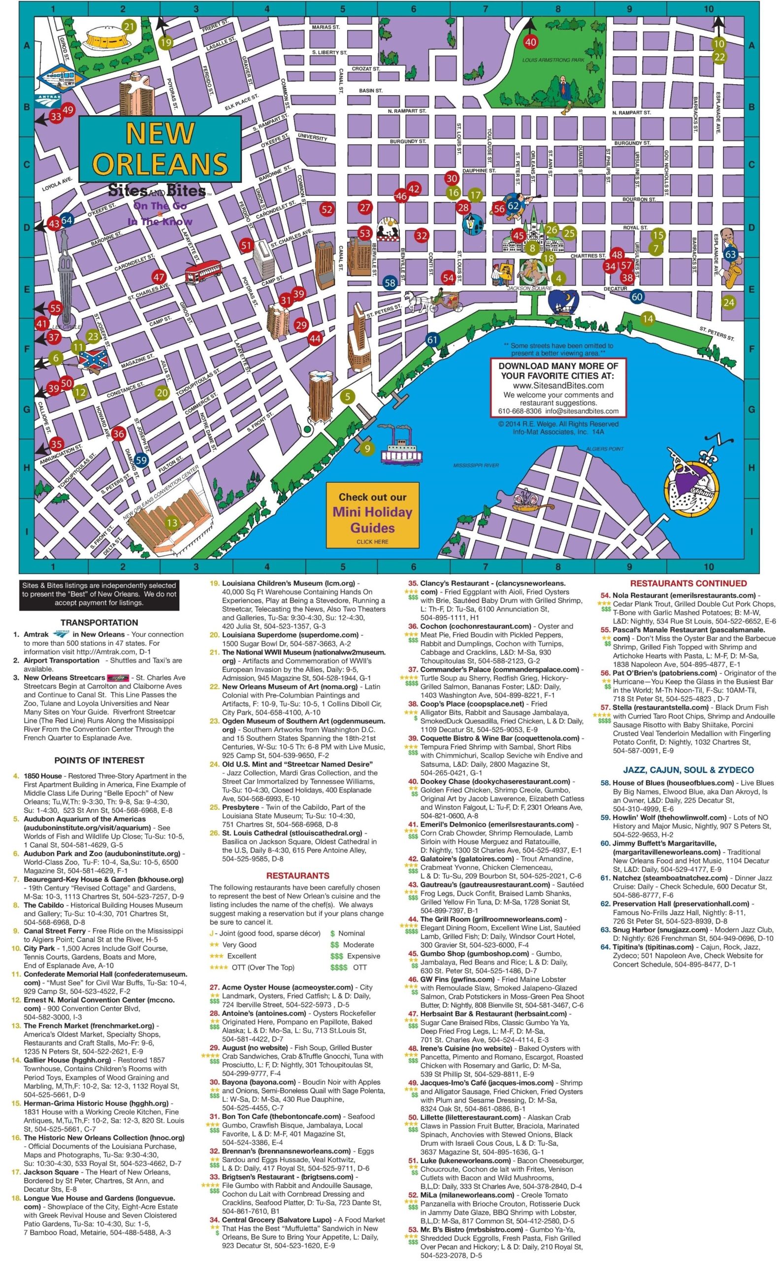 New Orleans Tourist Attractions Map Worksheets Library