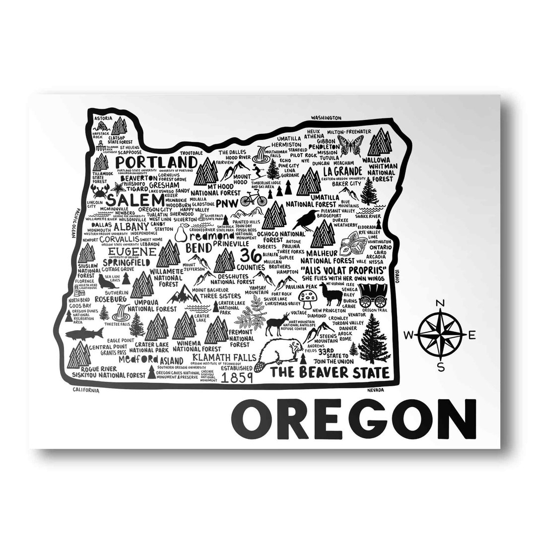 Oregon State Map Printable