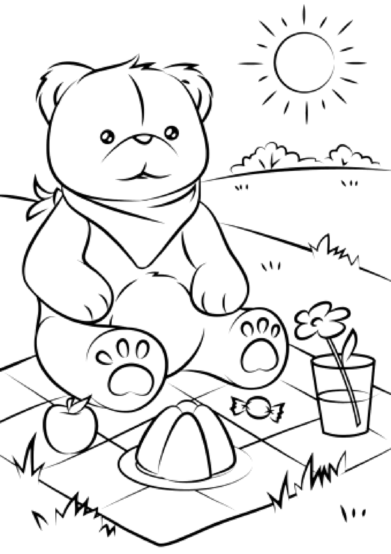 Picnic Coloring Sheets Printable