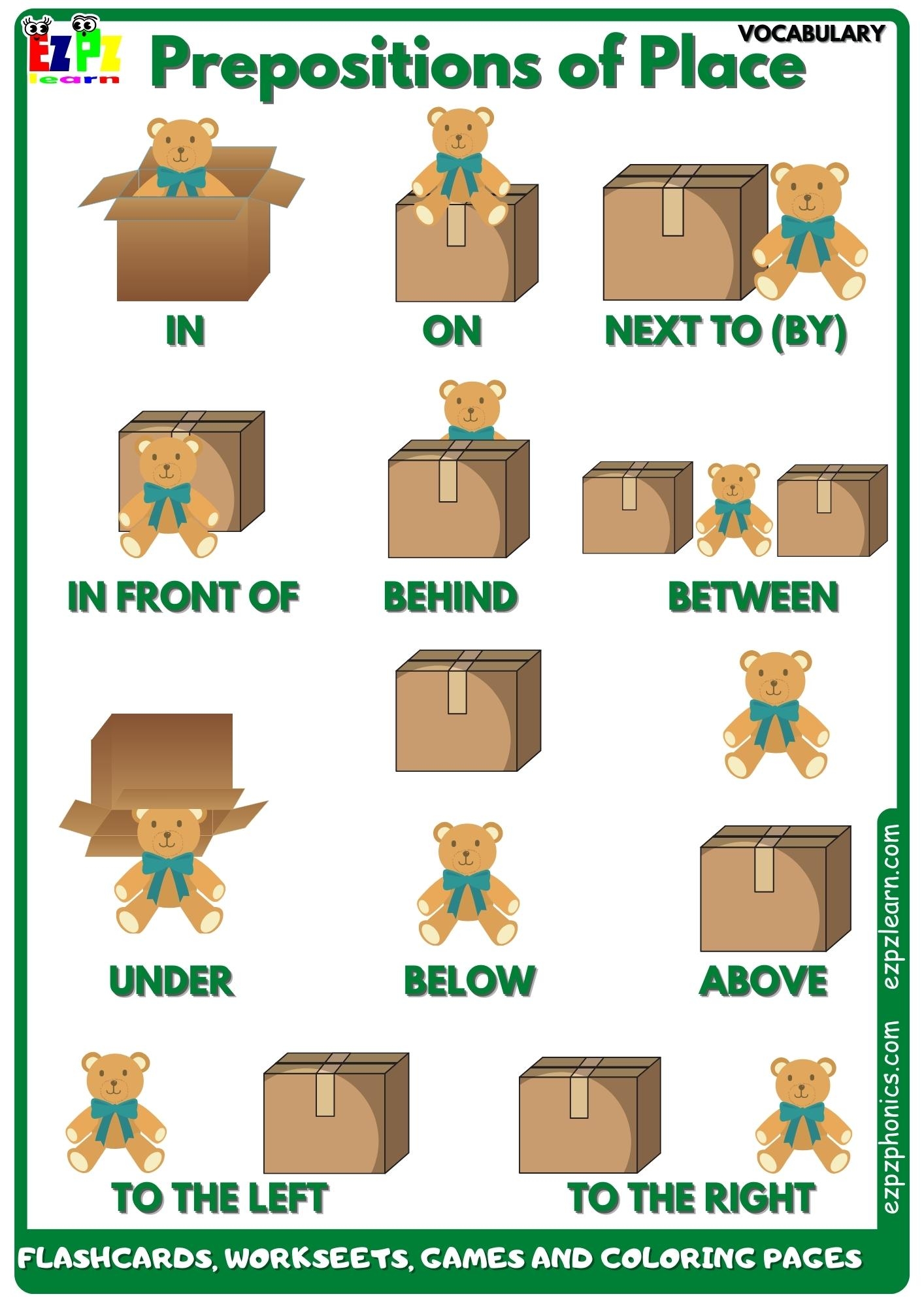 Preposition Chart Printable