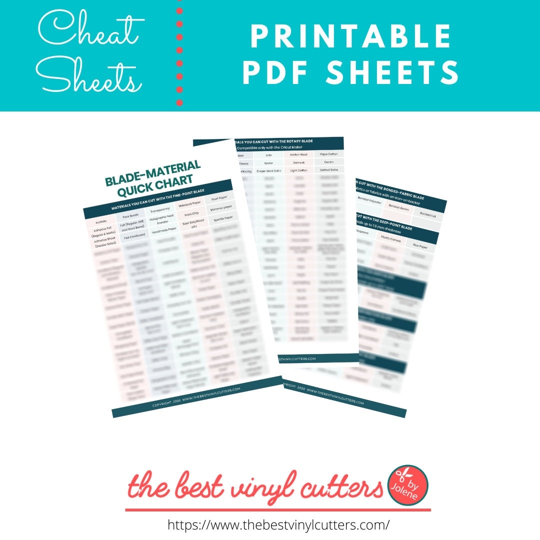 Printable Cheat Sheets For The Cricut Blades And All The Materials They Can Cut Beginners Guide PDF Instant Download Etsy UK