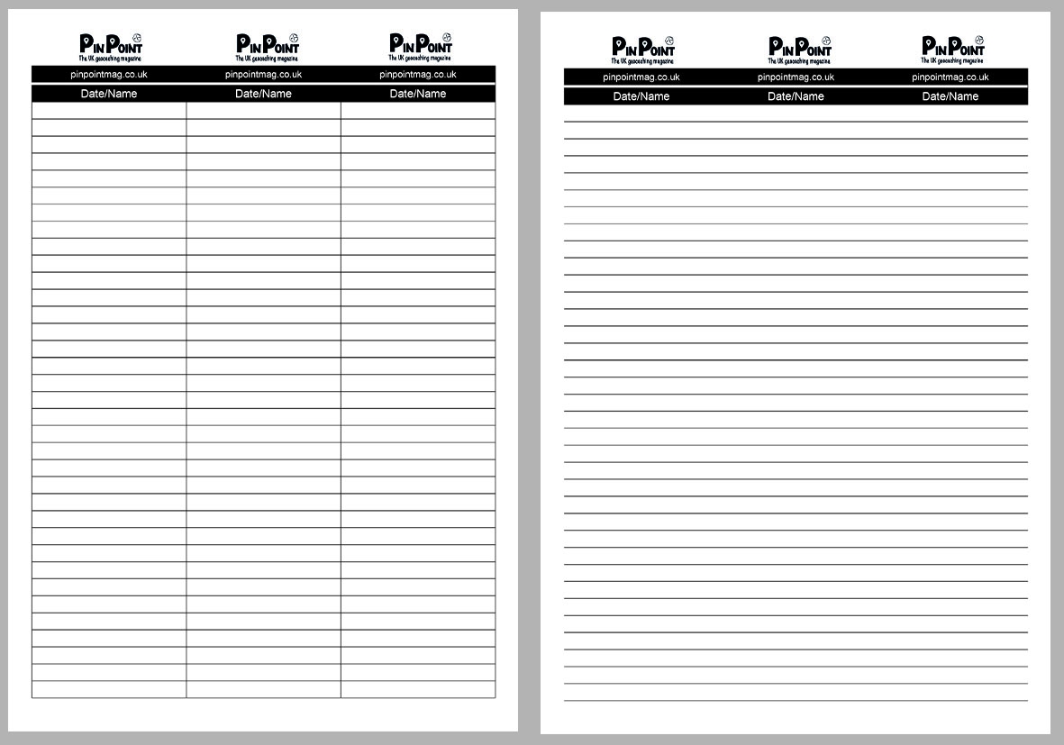 Printable Log Sheets PinPoint Magazine