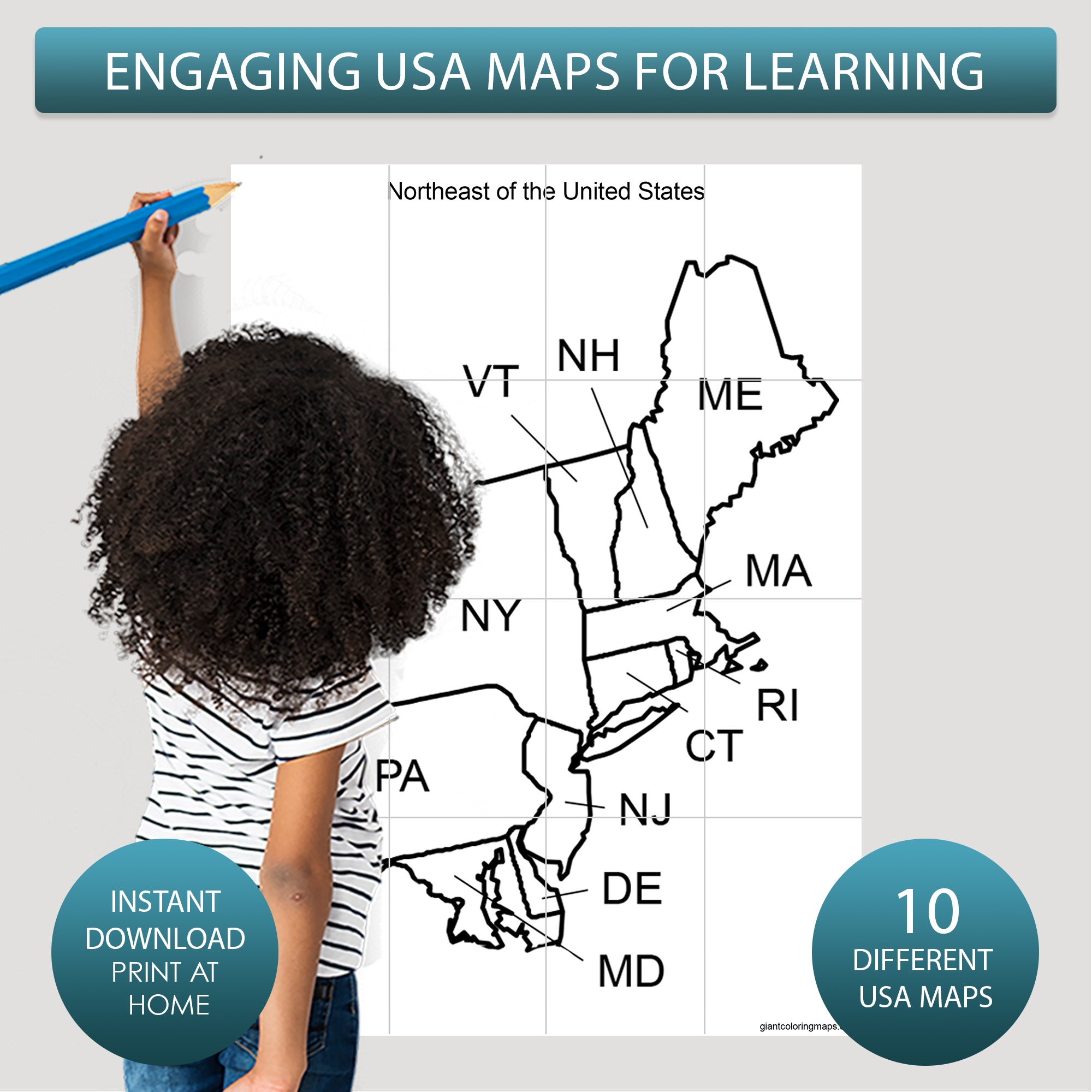 Printable Map Of The Northeast States
