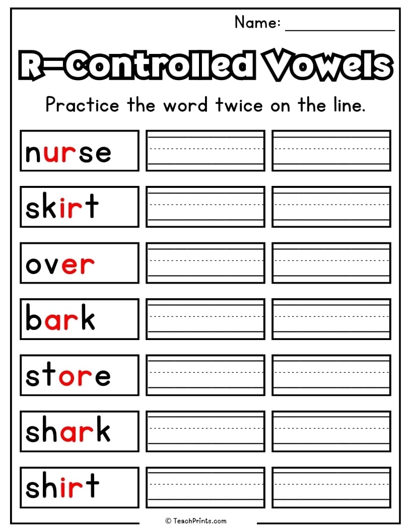 R Controlled Vowels Worksheets Bossy R Free PDF Printables Teach Prints R Controlled Vowels Worksheets Bossy R Free PDF Printables Teach Prints